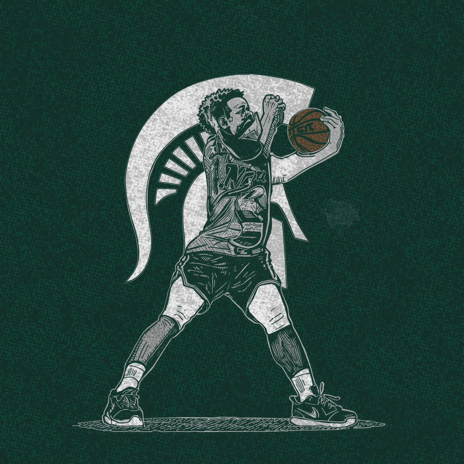 Spartan Hoops: Dominance and Upcoming Showdown - painting of Michigan State Spartans basketball venue