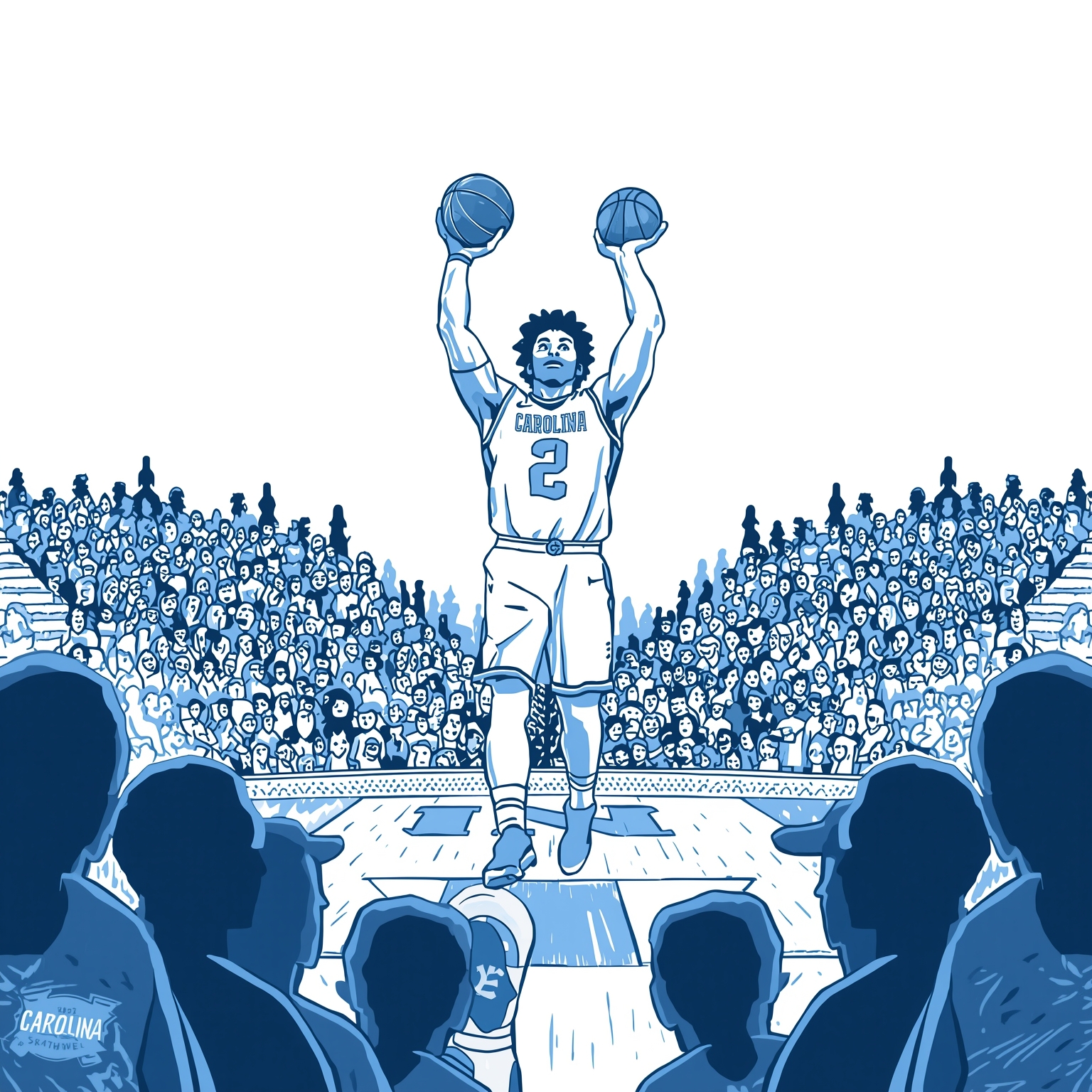 Bench Bolsters Tar Heels as Powell Steals the Spotlight - painting of North Carolina Tar Heels basketball venue
