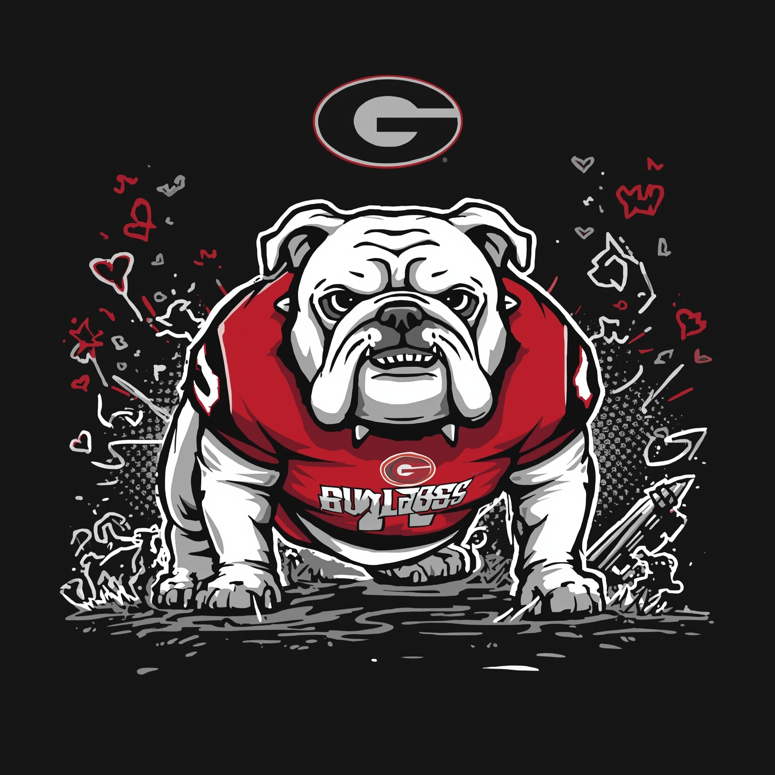 Bulldogs' Off-Field Drama: Shoplifting and QB Shuffle - painting of Georgia Bulldogs football venue