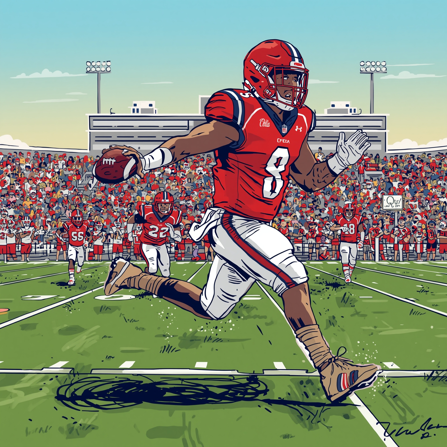 Coaches and Commentators Roar Over Kiffin’s LSU Leap - painting of Ole Miss Rebels football venue