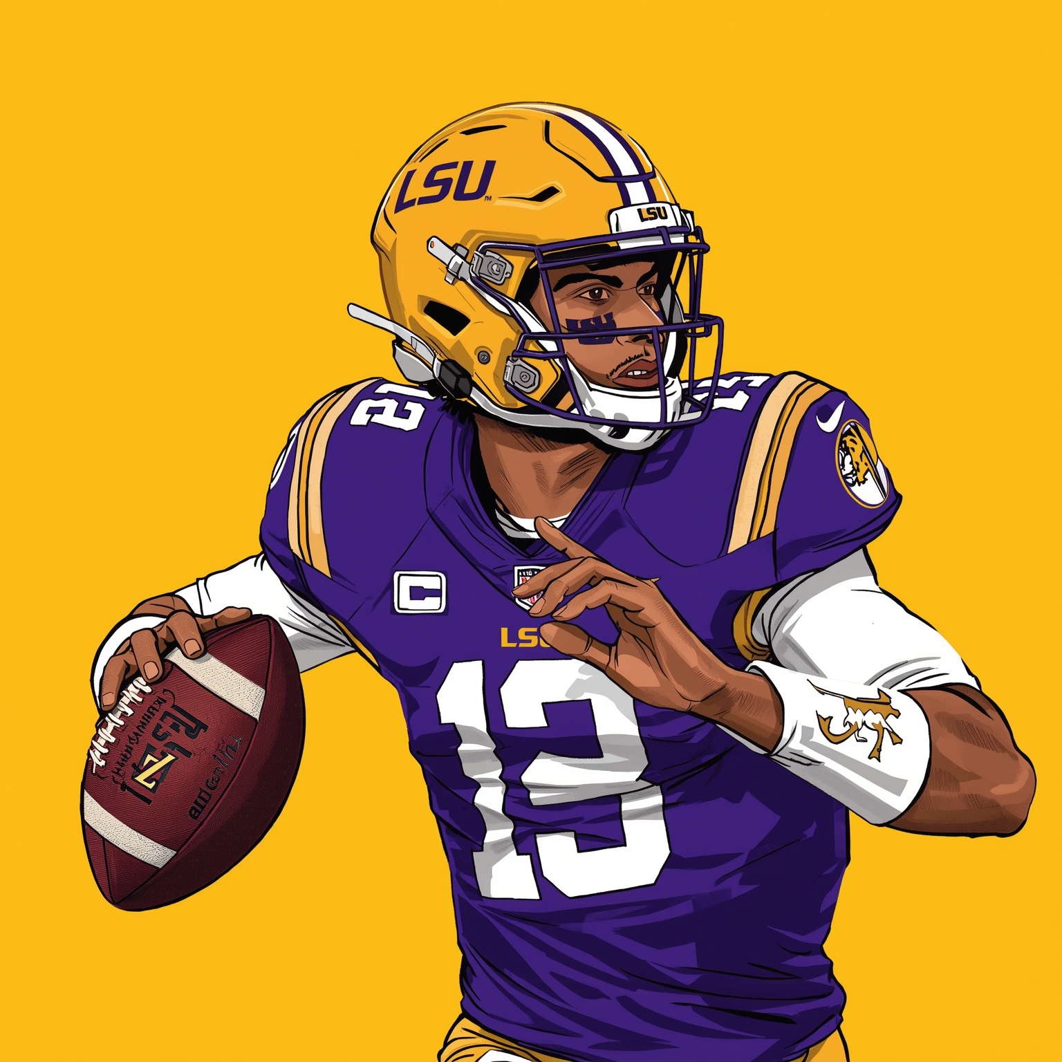 LSU’s Transfer Frenzy: QB Quest and Kiffin Critique - painting of LSU Tigers football venue