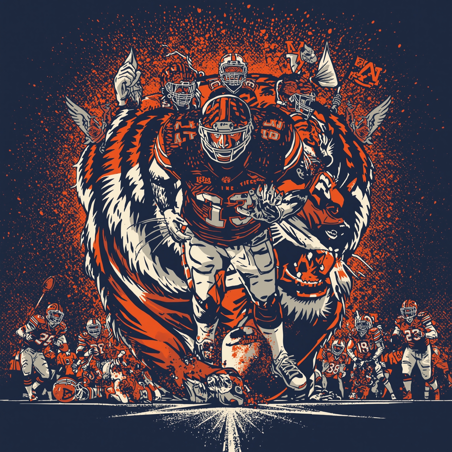 Auburn Tigers Shake Up Coaching Staff and Transfers - painting of Auburn Tigers football venue