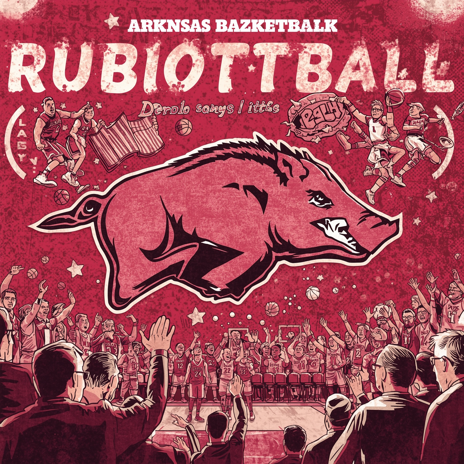 Queens Confusion and Calipari's Karma Lesson - painting of Arkansas Razorbacks basketball venue