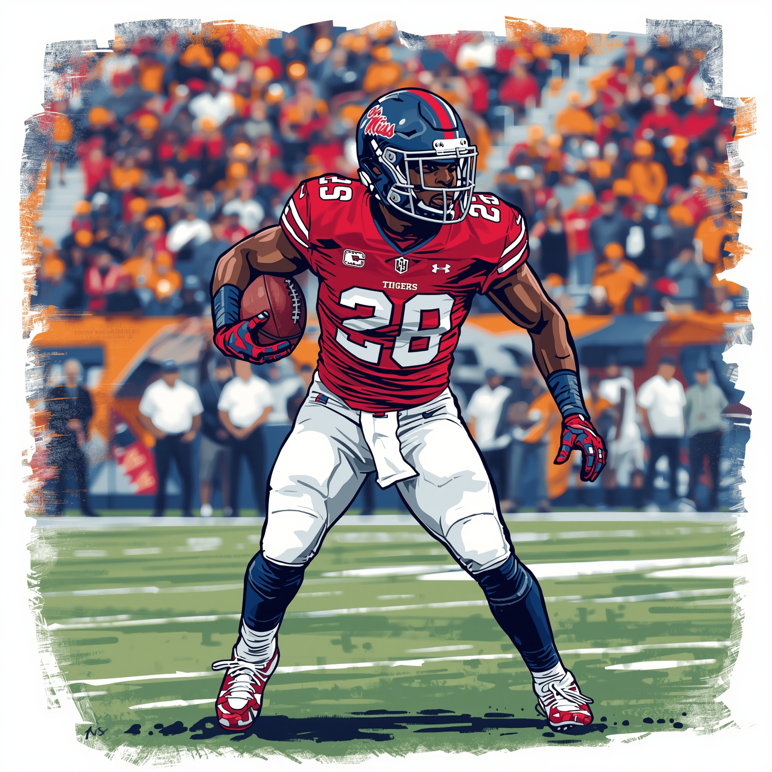 Ole Miss Chases Tight End and Tigers Transfer - painting of Ole Miss Rebels football venue