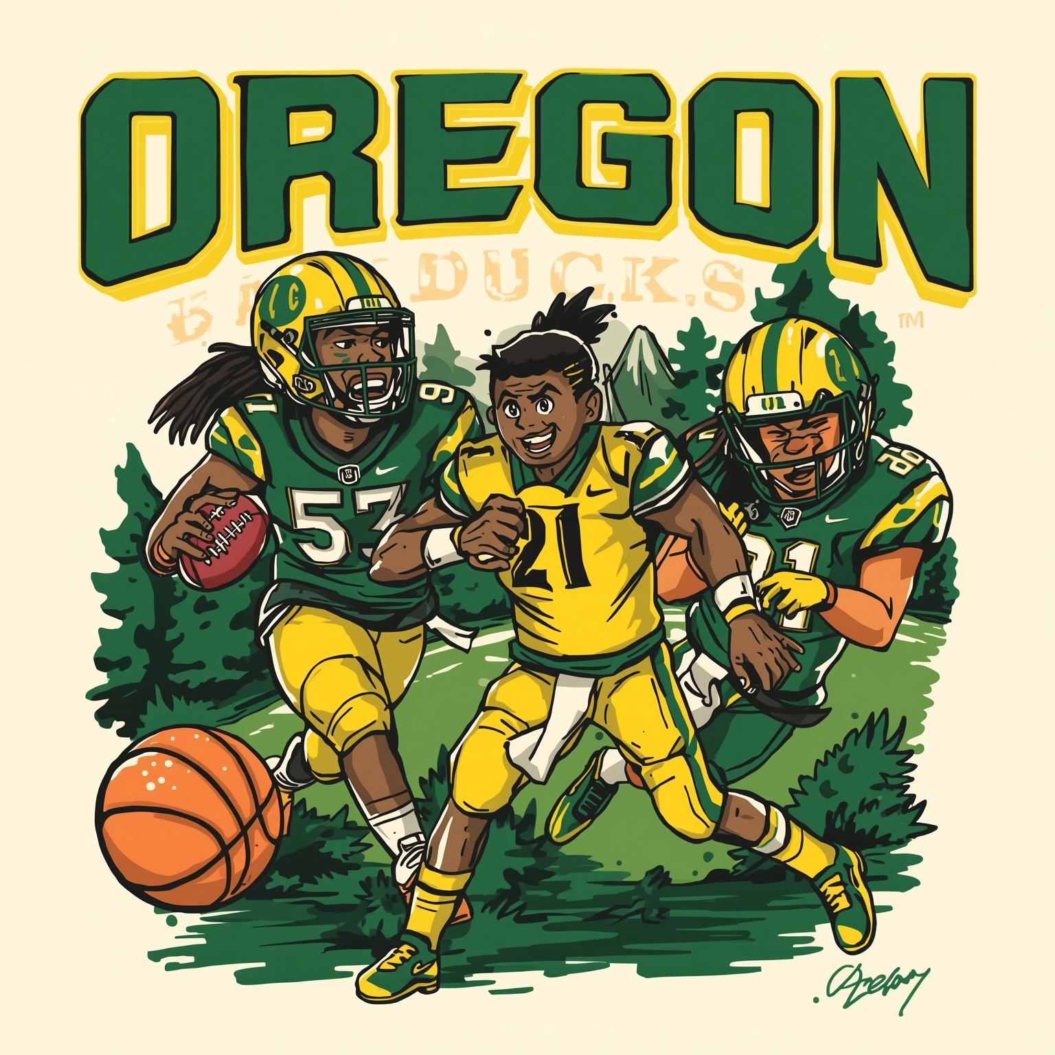 Oregon Ducks: Merch, Recruits, QB Rise, Court Clash - painting of Oregon Ducks basketball,football venue