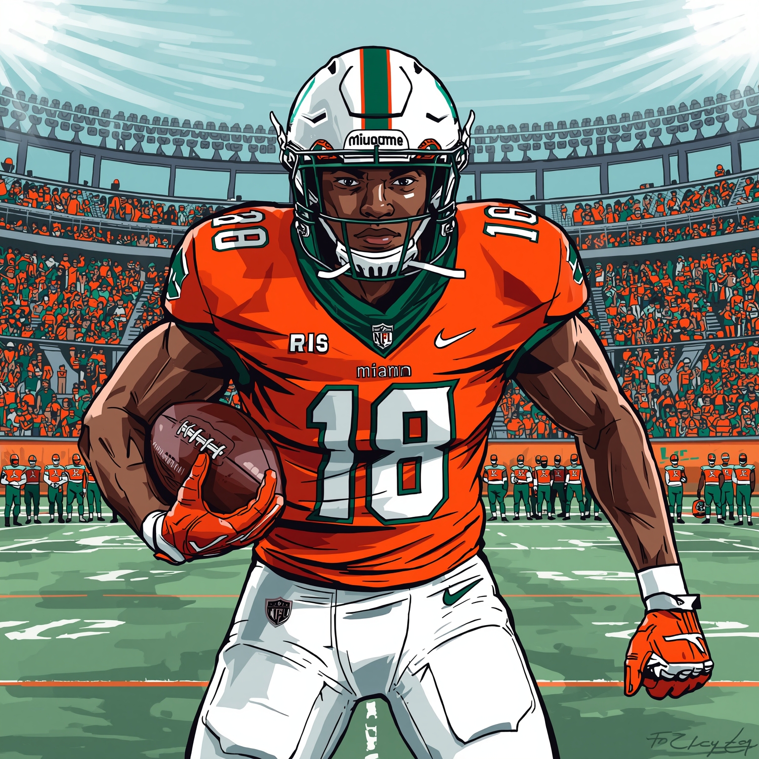 Miami's Defensive Overhaul: Basics to Top Performers - painting of Miami Hurricanes football venue