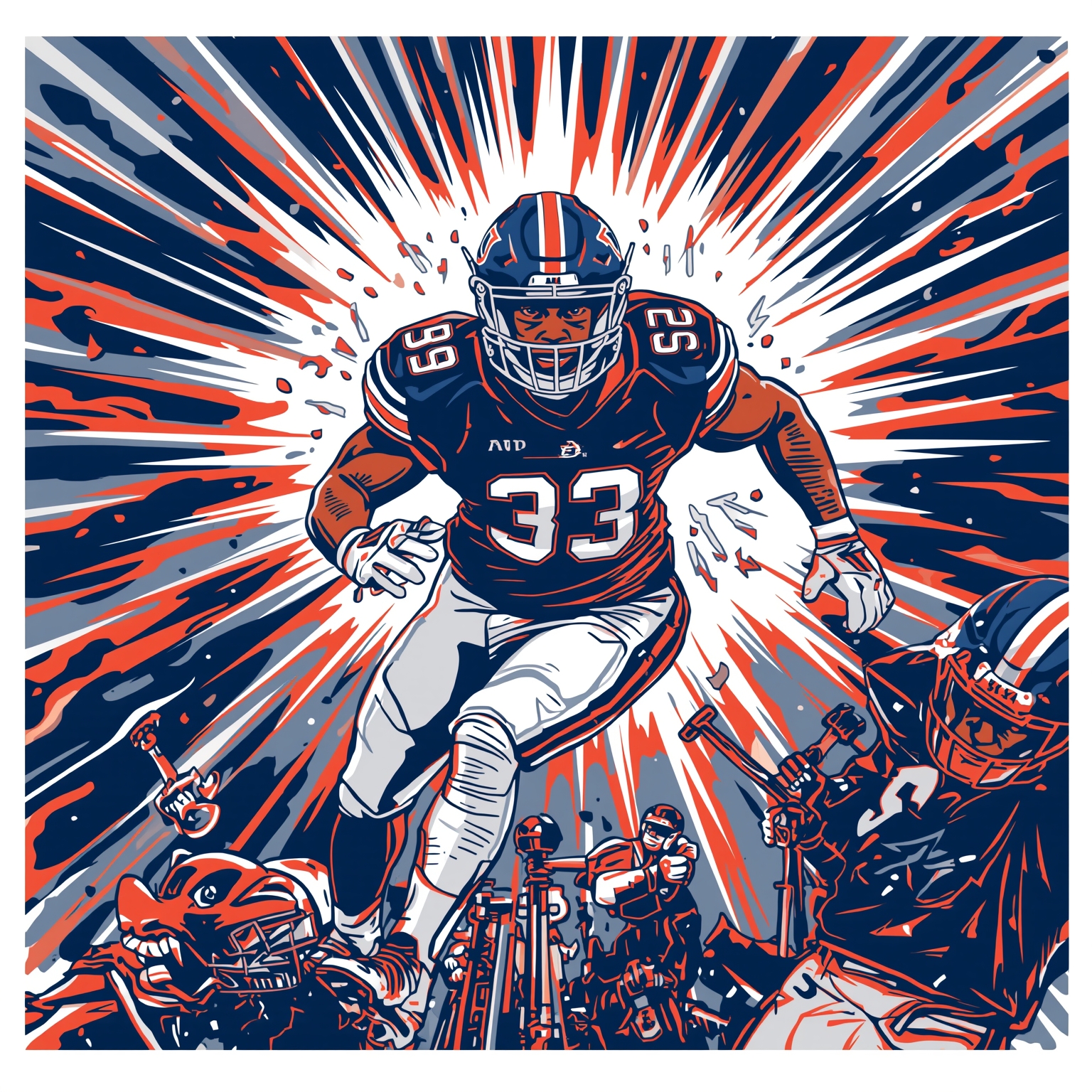 Transfer Turmoil: Auburn Edge Rusher Heads to Portal - painting of Auburn Tigers football venue