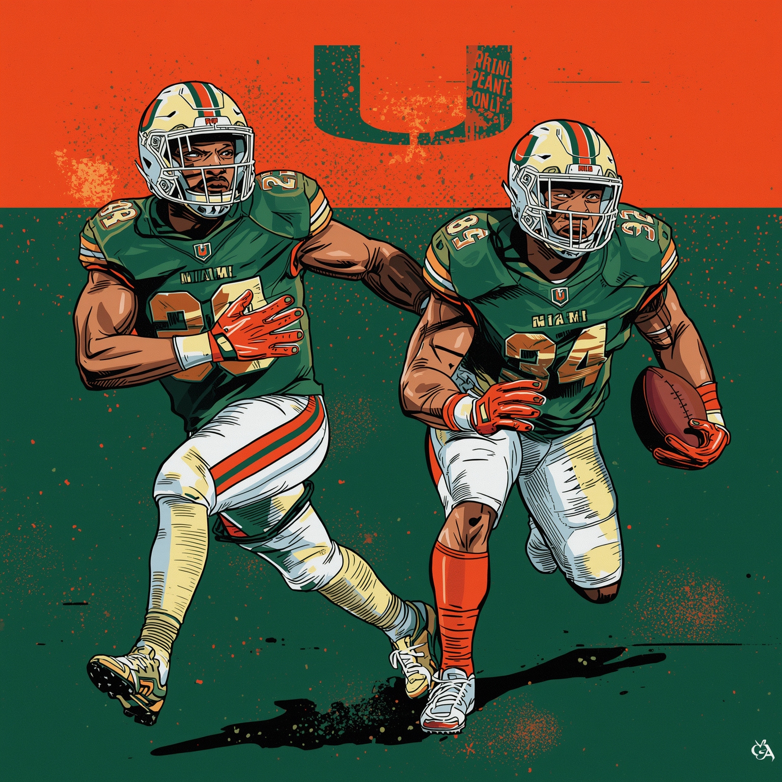 Miami’s Conference Burden and Grid Iron Showdowns - painting of Miami Hurricanes football venue