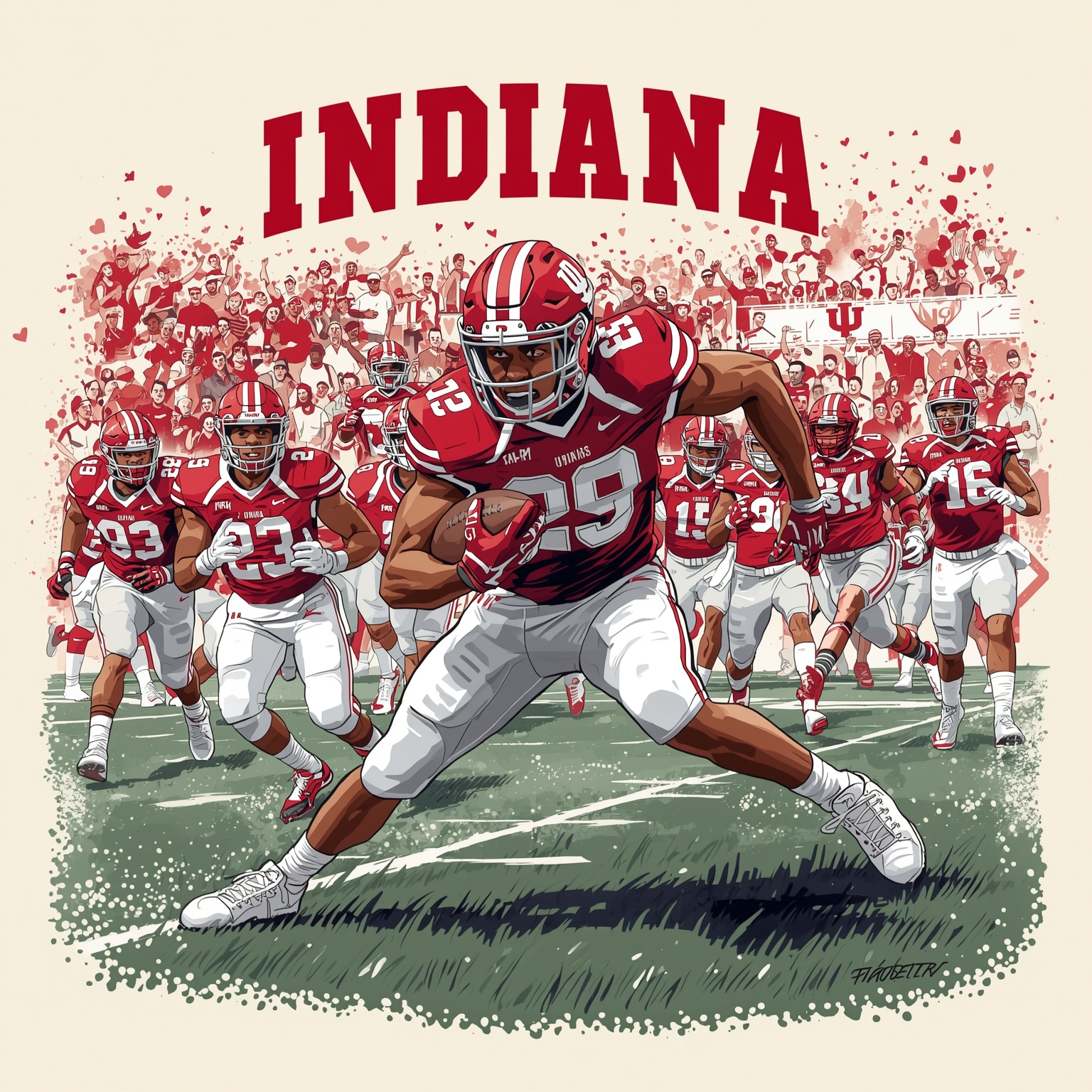 Indiana Football’s Transfer Gambit and Rose Bowl Clash - painting of Indiana Hoosiers football venue