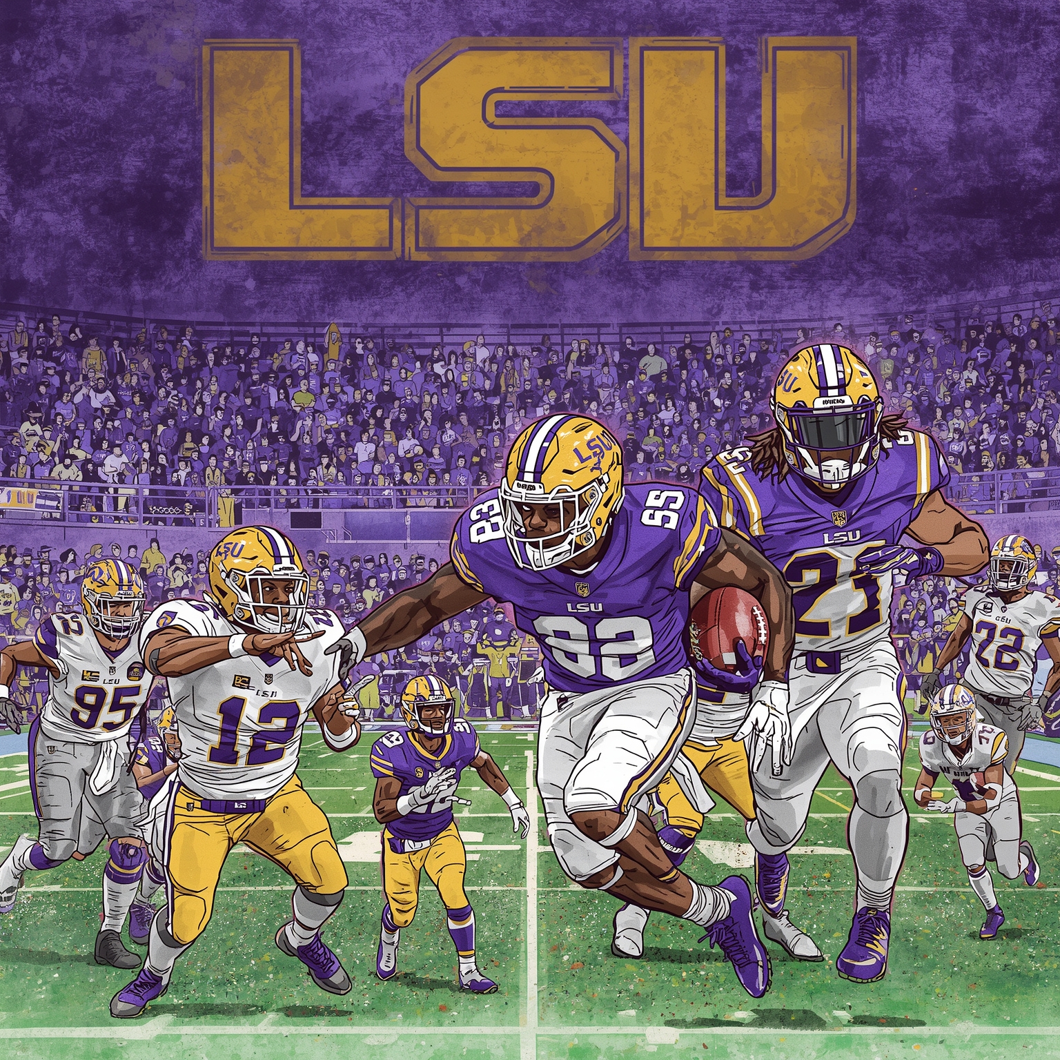 LSU Tigers Make Bold NFL Exit and Recruiting Splash - painting of LSU Tigers football venue