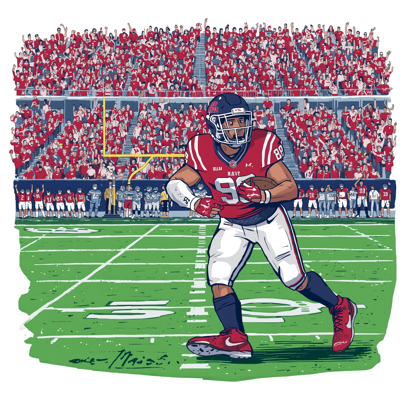 Ole Miss vs. Tulane CFP: Predictions, Saban Advice & Guide - painting of Ole Miss Rebels football venue