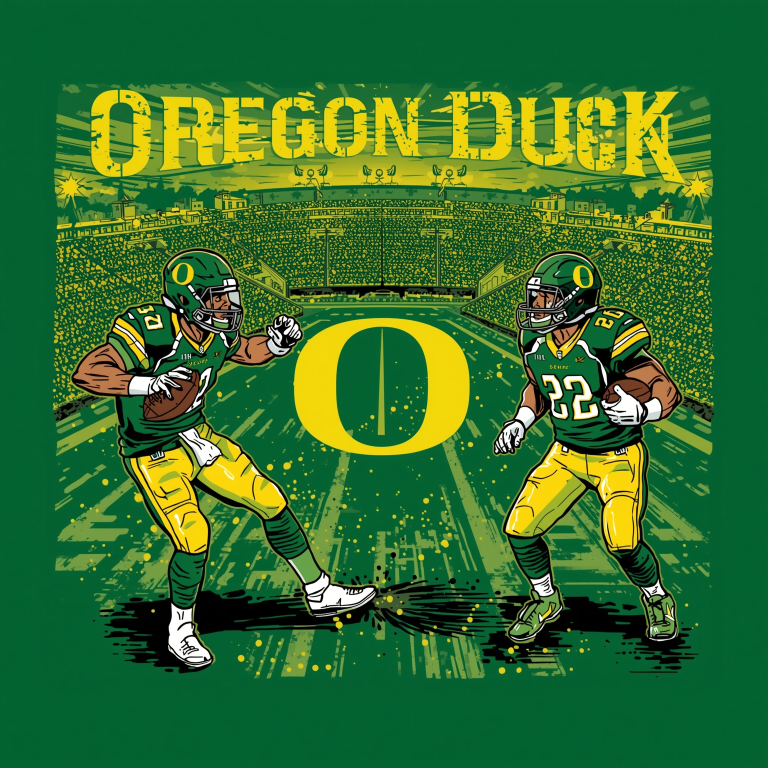 Ducks’ Playoff Journey: Odds, Hype and Hijinks - painting of Oregon Ducks football venue
