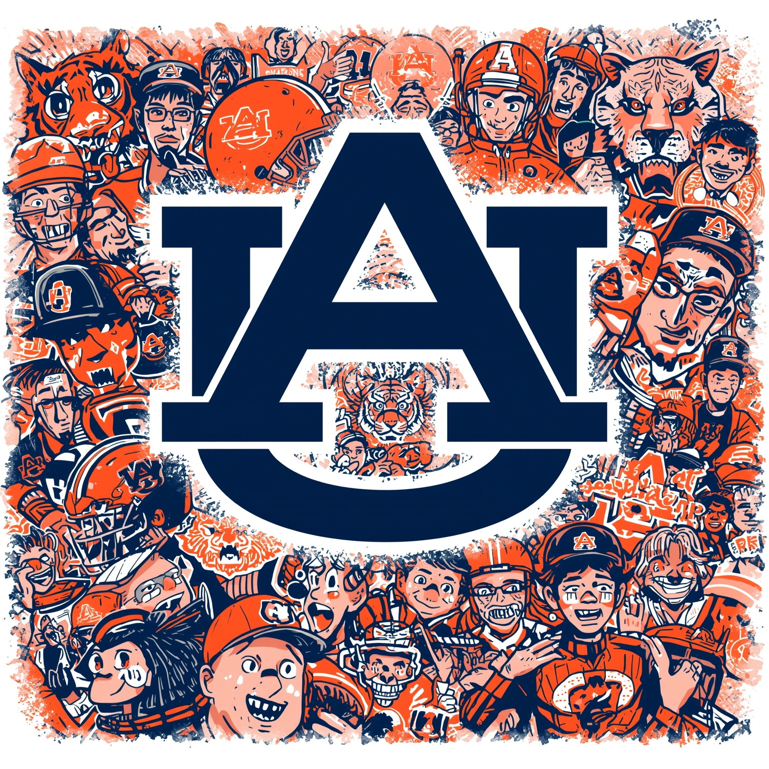 Auburn Brings Back National Champion Burns - painting of Auburn Tigers football venue