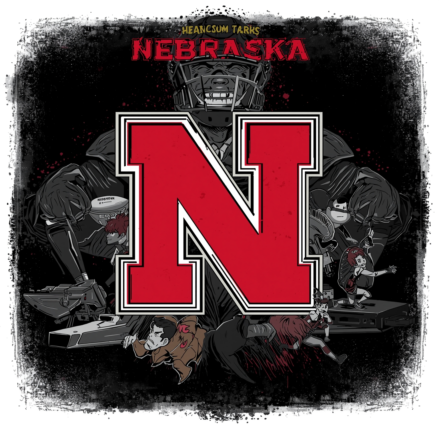 Husker Highlights: Awards and Season Reflections - painting of Nebraska Cornhuskers football,volleyball venue