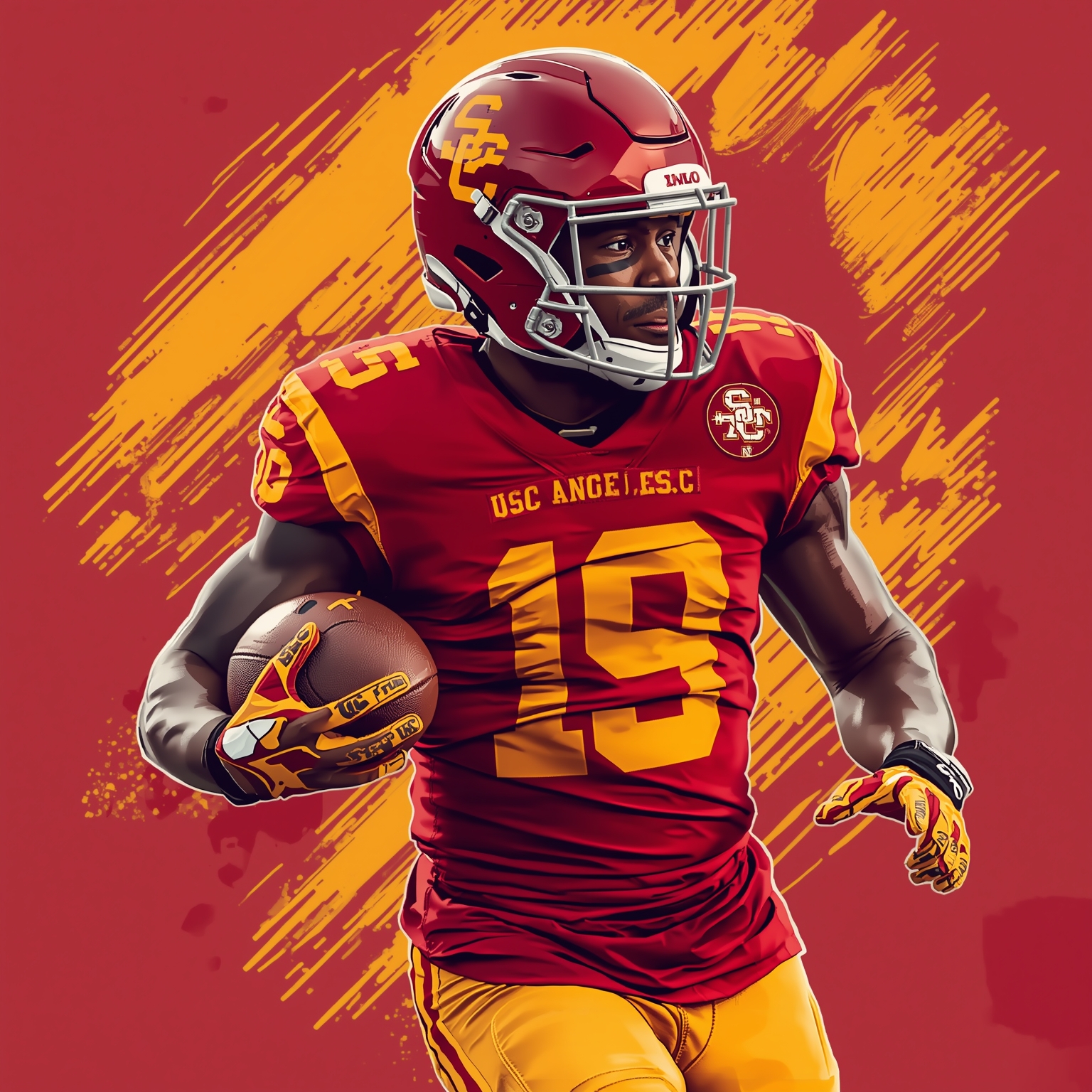 USC Hunts Elite WR Flip After OSU Coordinator Exit - painting of USC Trojans football venue