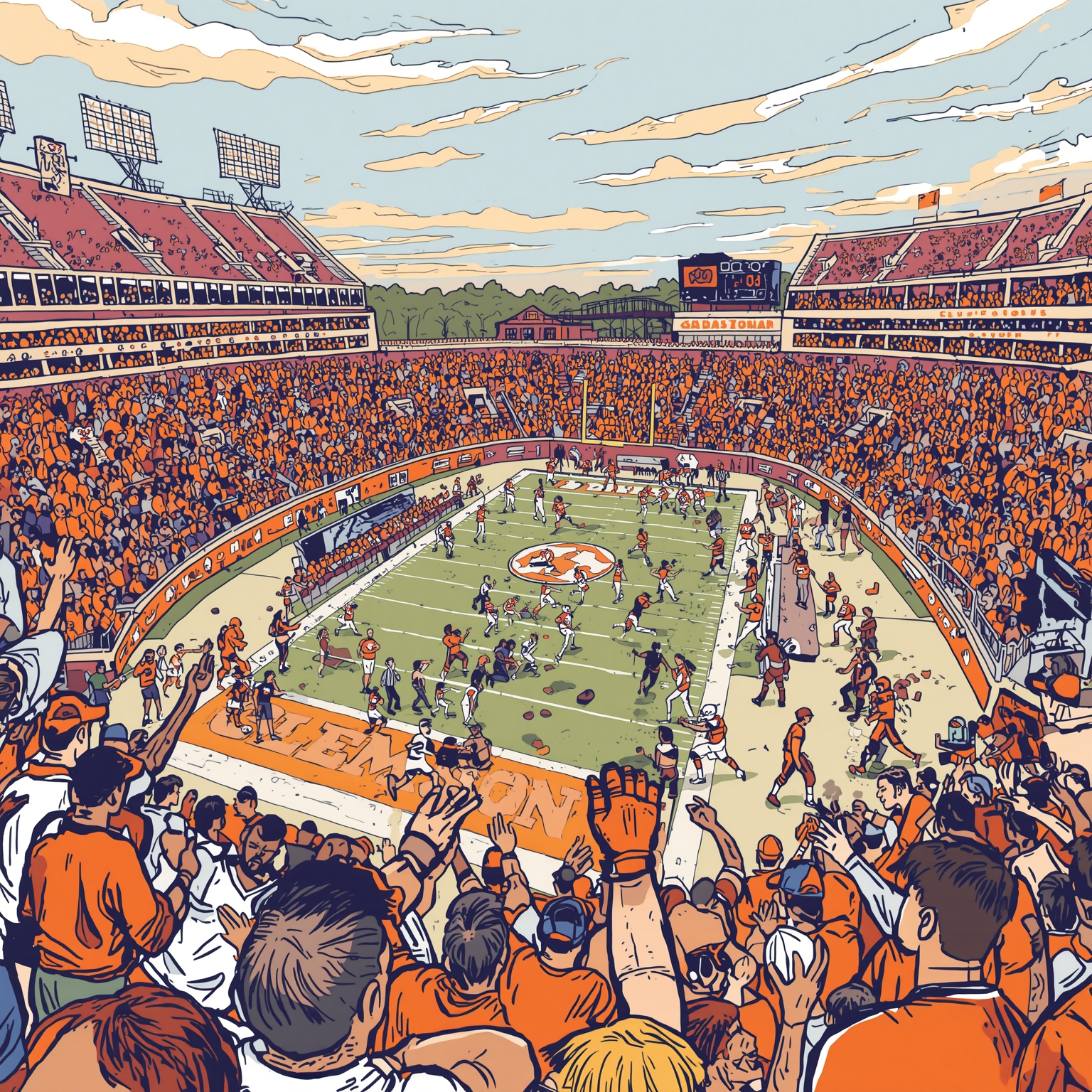 Gridiron Shakeups & ‘Next Man Up’ Showdowns - painting of Clemson Tigers football venue
