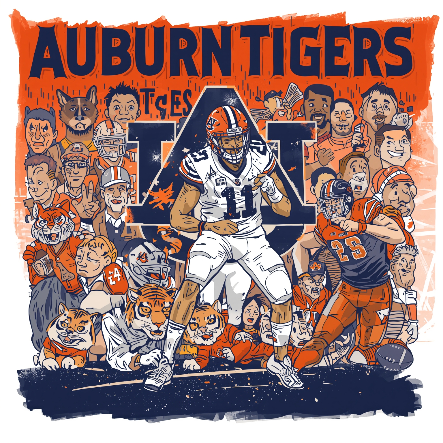 Auburn Tigers: Hoop Slump Meets Coaching Shakeup - painting of Auburn Tigers football,basketball venue