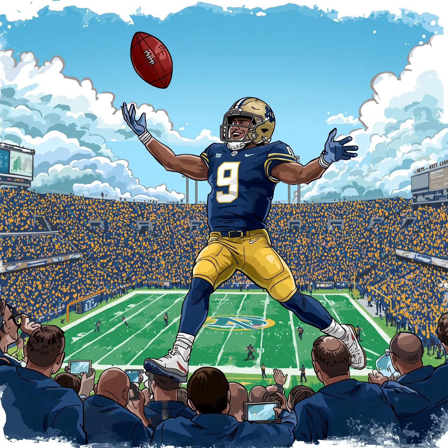 Notre Dame’s AD Juggling Football’s Future - painting of Notre Dame Fighting Irish football venue
