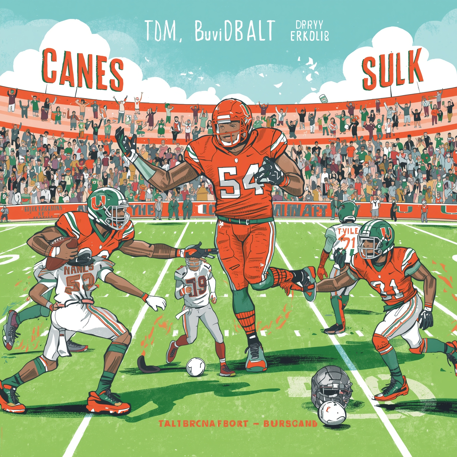 Canes Clash: Sack Masters, X-Factor & Santa’s Wishlist - painting of Miami Hurricanes football venue