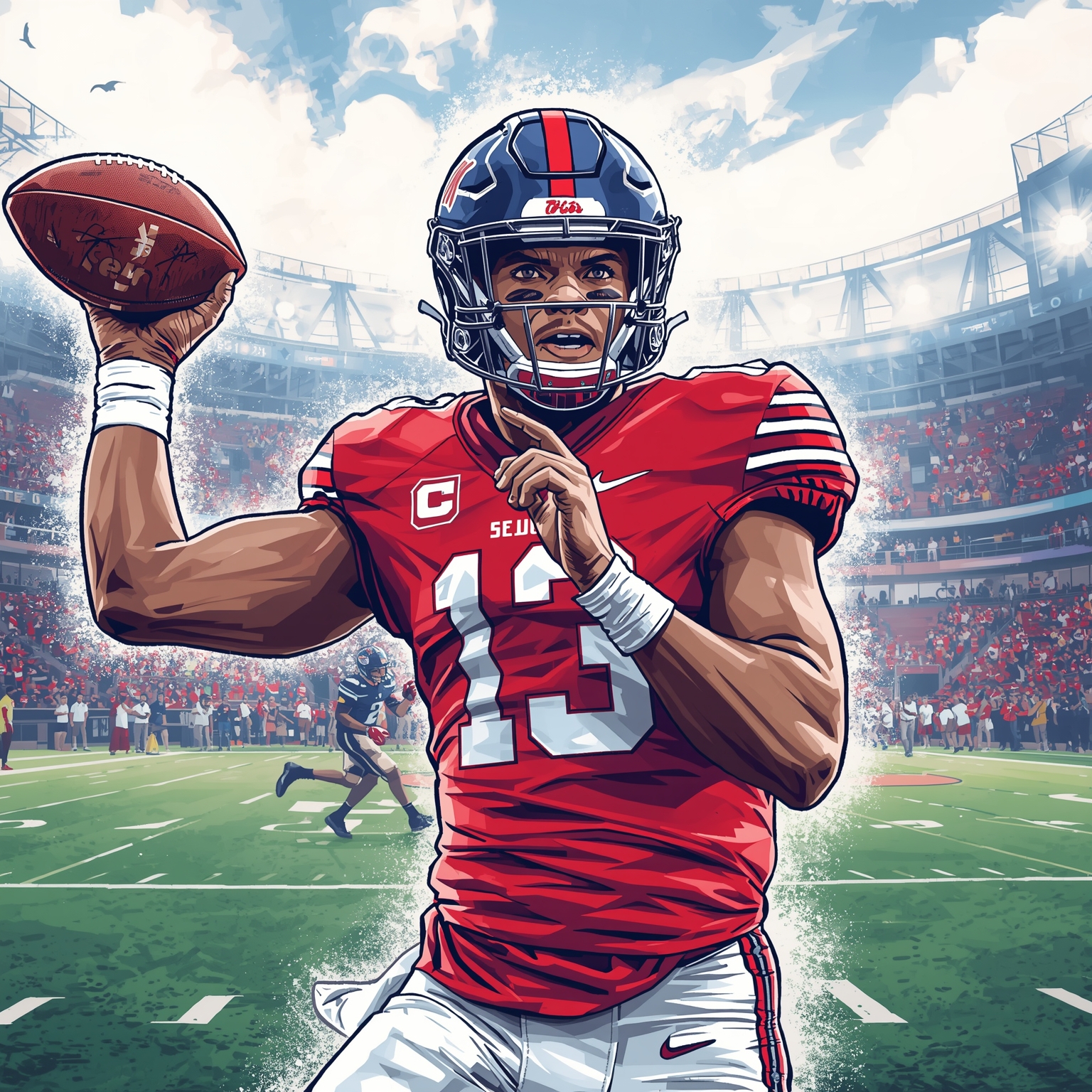 Rebels' Sugar Bowl Odds and Chambliss' Waiver Push - painting of Ole Miss Rebels football venue