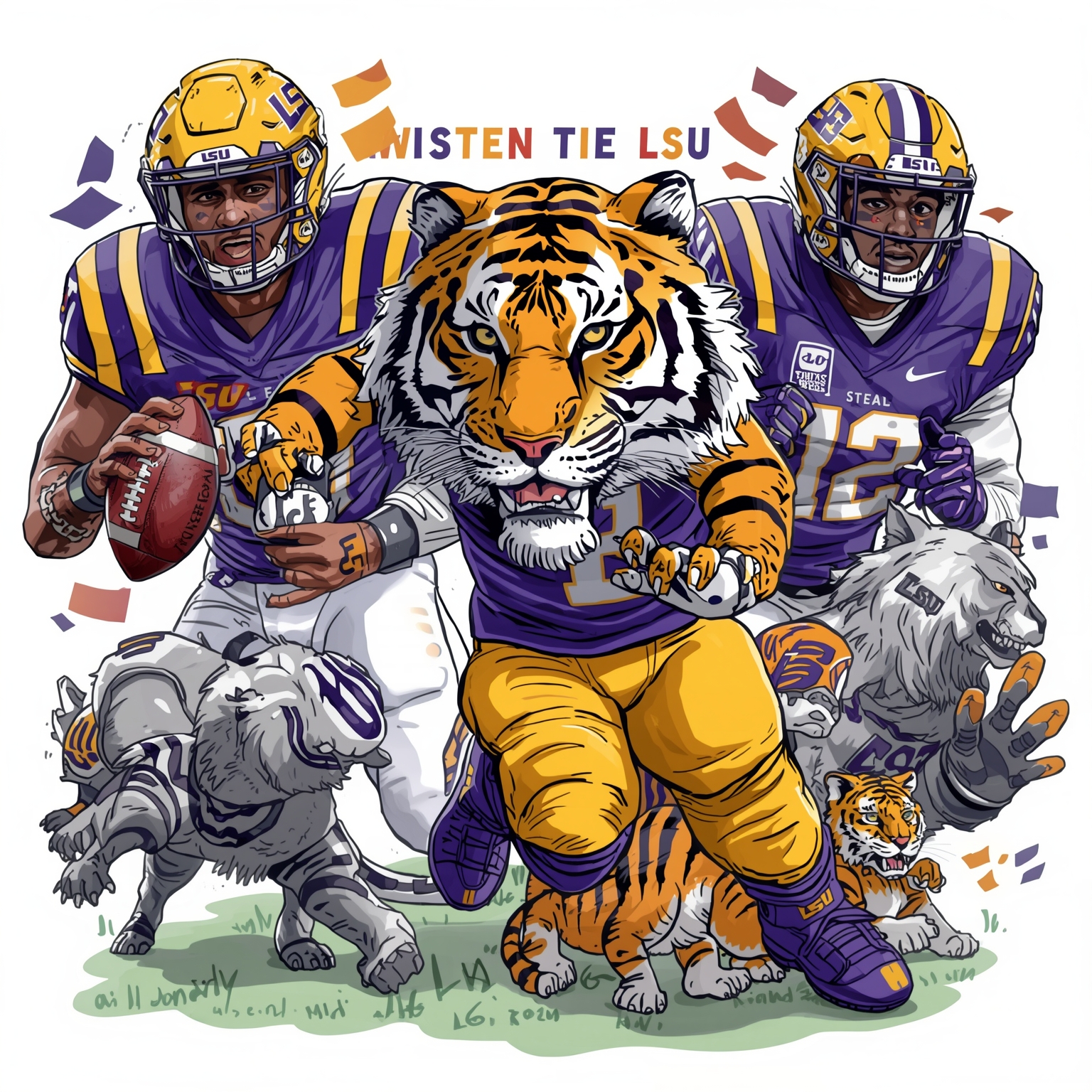 LSU’s Kiffin Era: Staff, Bowl Odds & Portal Overhaul - painting of LSU Tigers football venue