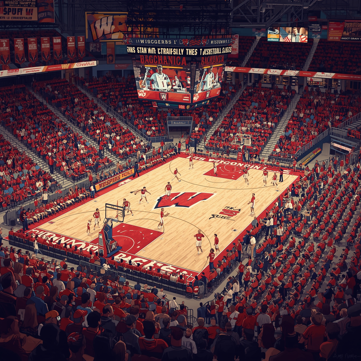 Big Ten Teams Fail to Cash in Nonconference Opportunities - painting of Wisconsin Badgers basketball venue
