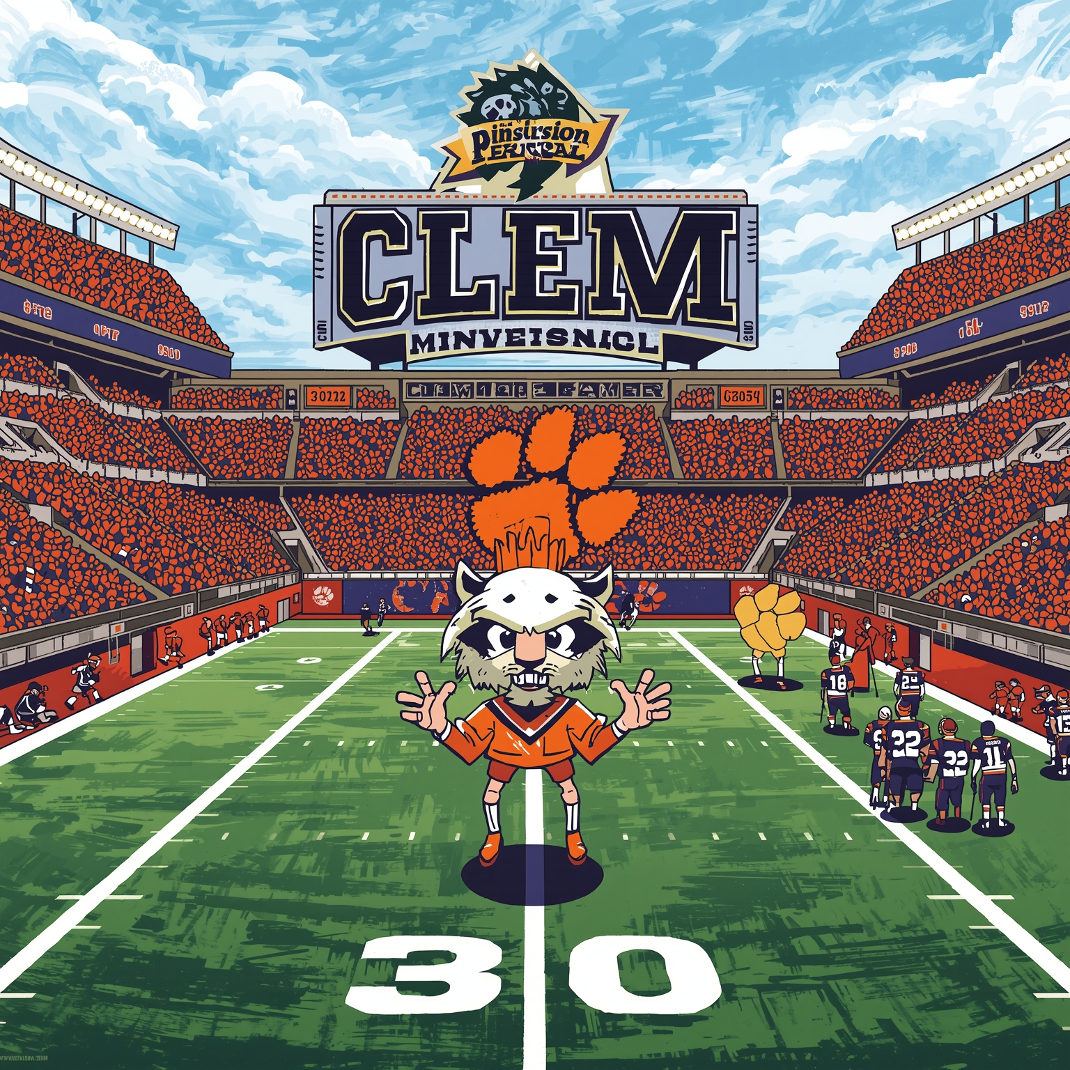 Pinstripe Bowl Preview: Tigers' Injuries vs Nittany Star - painting of Clemson Tigers football venue