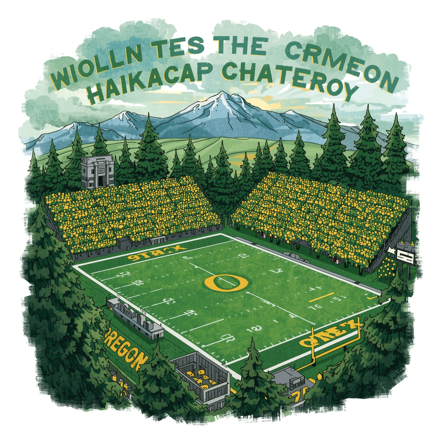 Oregon’s Football: Big Ten Shakeup to NFL MVP Chatter - painting of Oregon Ducks football venue