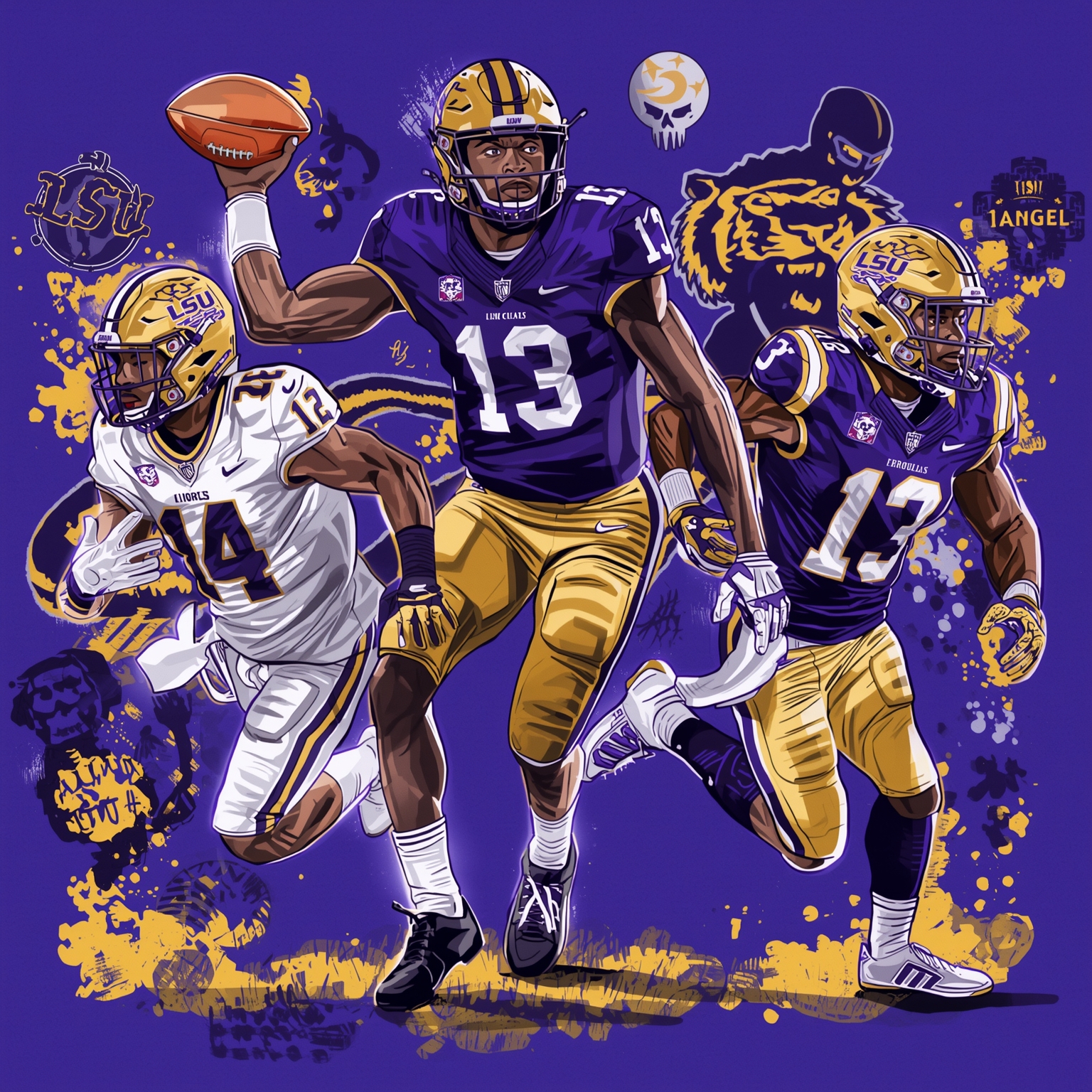 Lane Kiffin’s LSU Quarterback Drama and Star Recruit - painting of LSU Tigers football venue