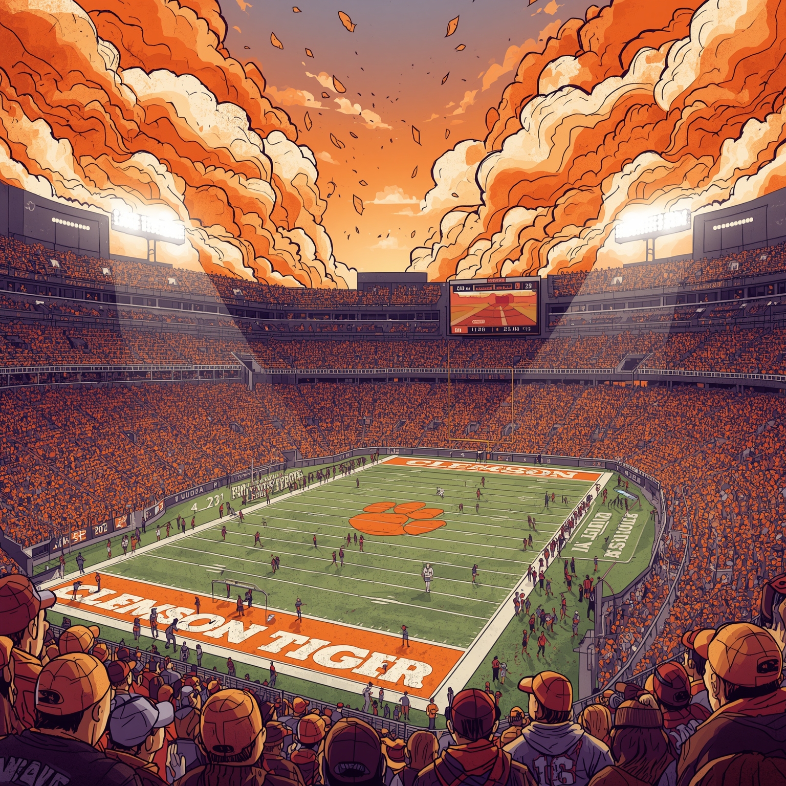 Clemson’s Crossroads: Mission, Moves, and Musings - painting of Clemson Tigers football venue