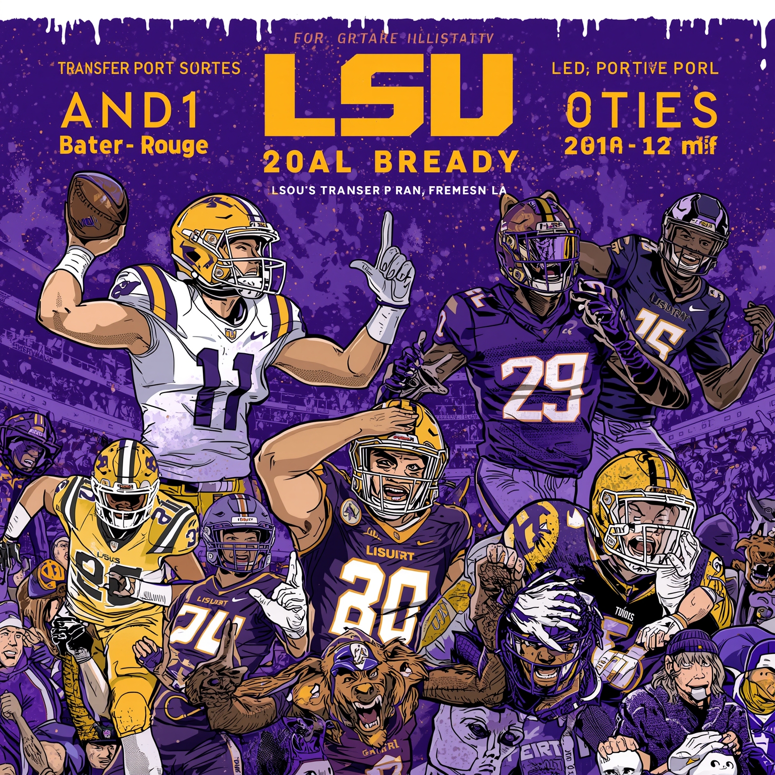 LSU’s Transfer Portal Frenzy - painting of LSU Tigers football venue