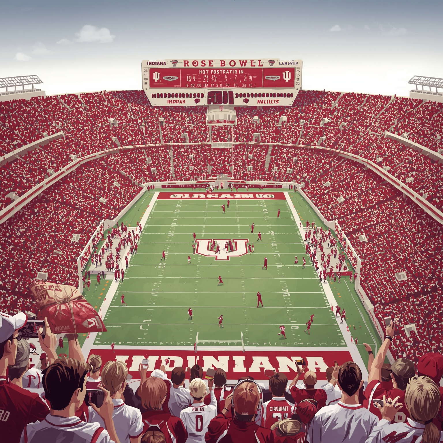 Rose Bowl Showdown: Indiana vs Alabama Preview - painting of Indiana Hoosiers football venue