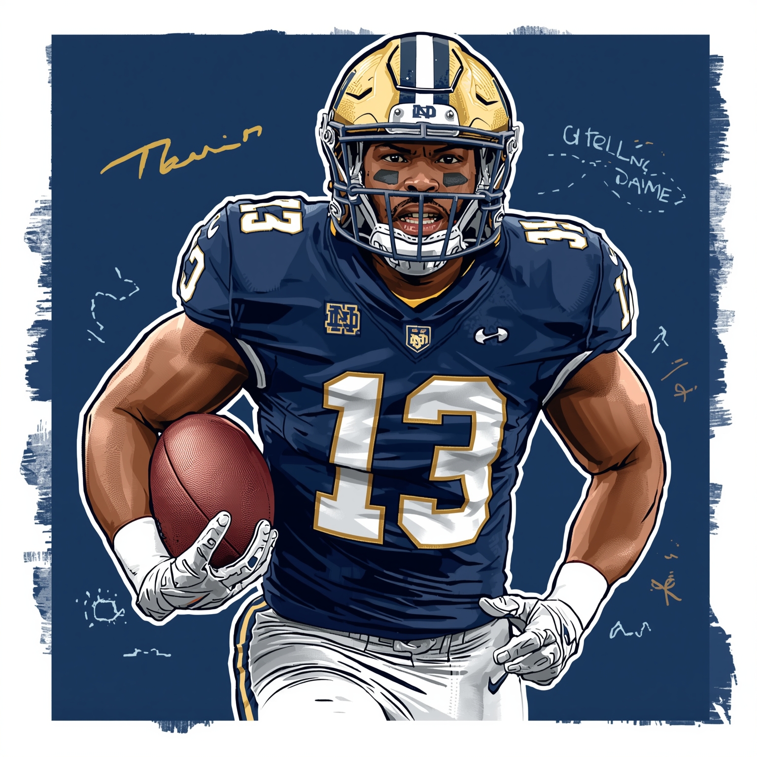 Notre Dame’s Elite DB Pipeline Begins Another Run - painting of Notre Dame Fighting Irish football venue