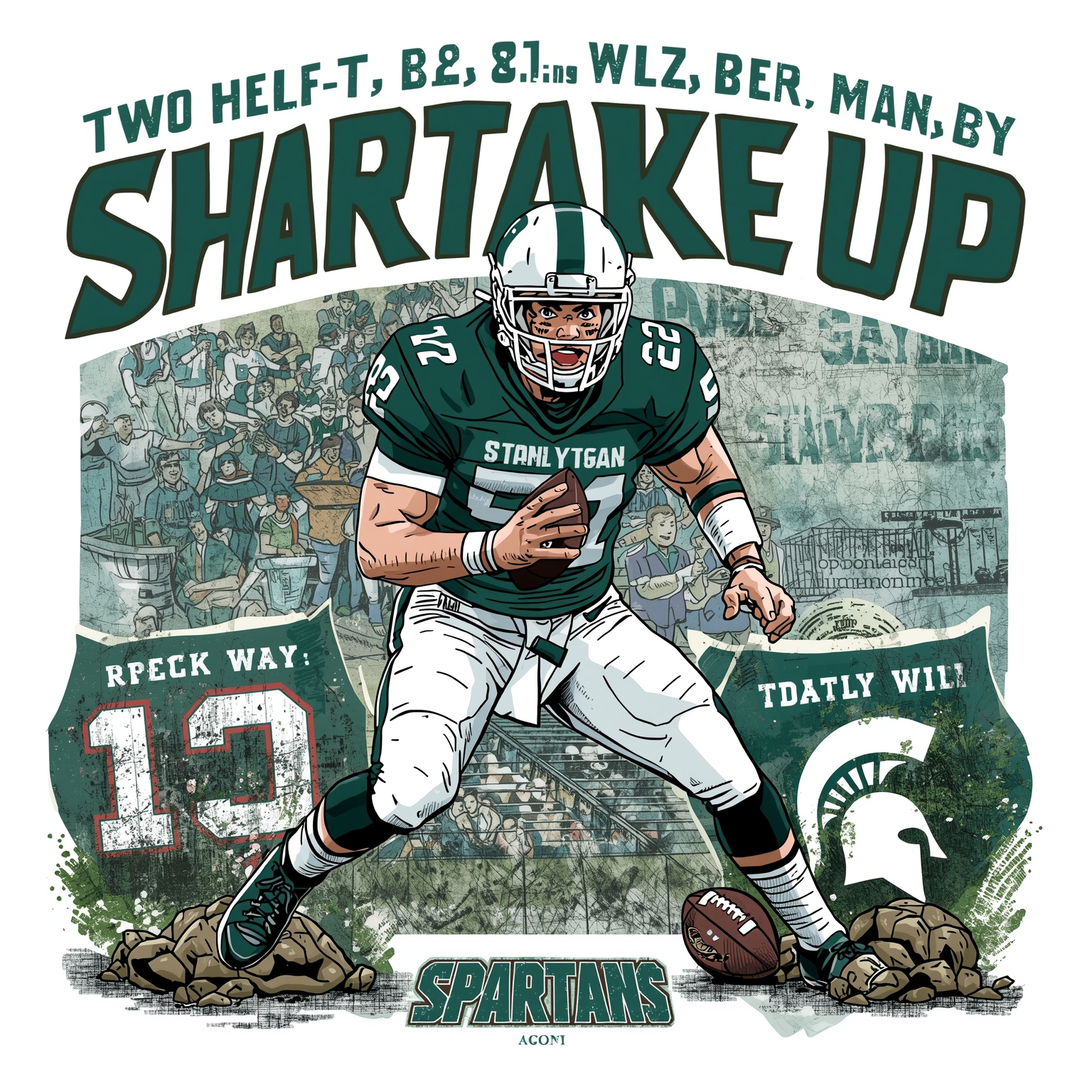 Spartans Shake Up: Fitz’s Football Era & Drew’s Draft Drama - painting of Michigan State Spartans football,basketball venue