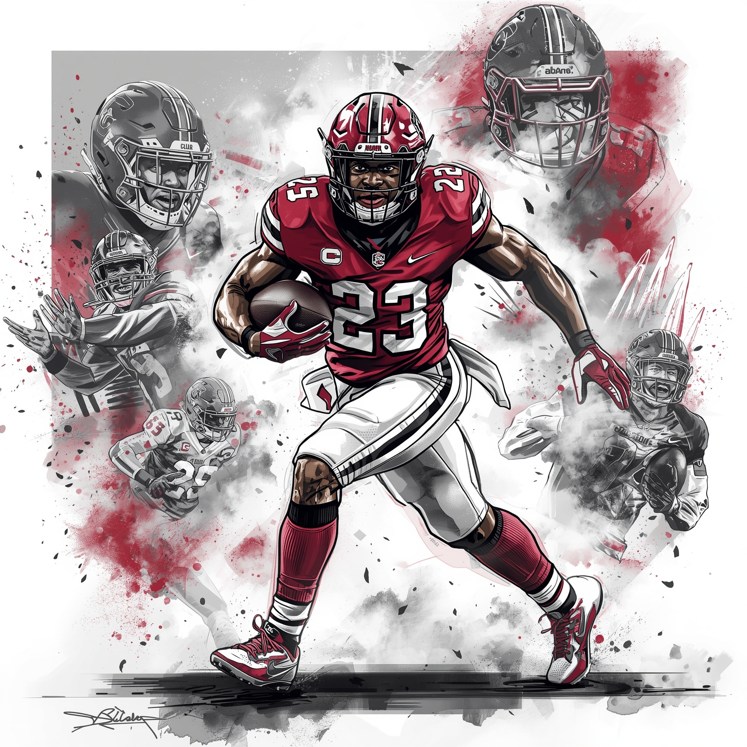 Gamecock Running Back Matthew Fuller to Return in 2026 - painting of South Carolina Gamecocks football venue