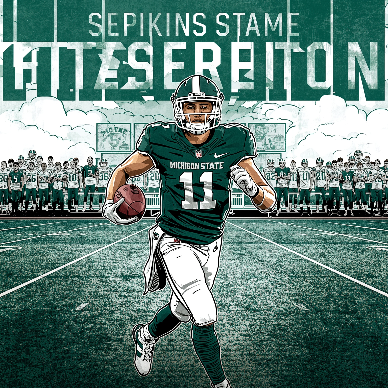 Spartans Bankroll Fitzgerald’s Football Resurrection - painting of Michigan State Spartans football venue