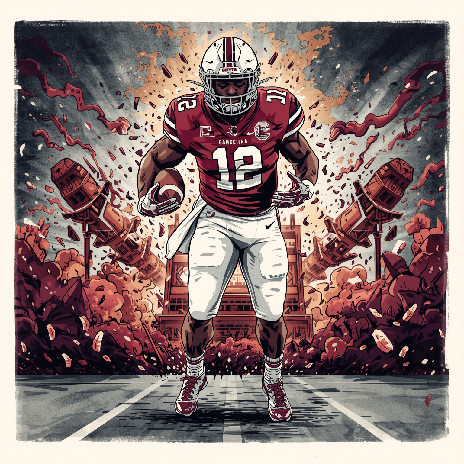 Gamecock Exodus: South Carolina's Transfer Portal Surge - painting of South Carolina Gamecocks football venue
