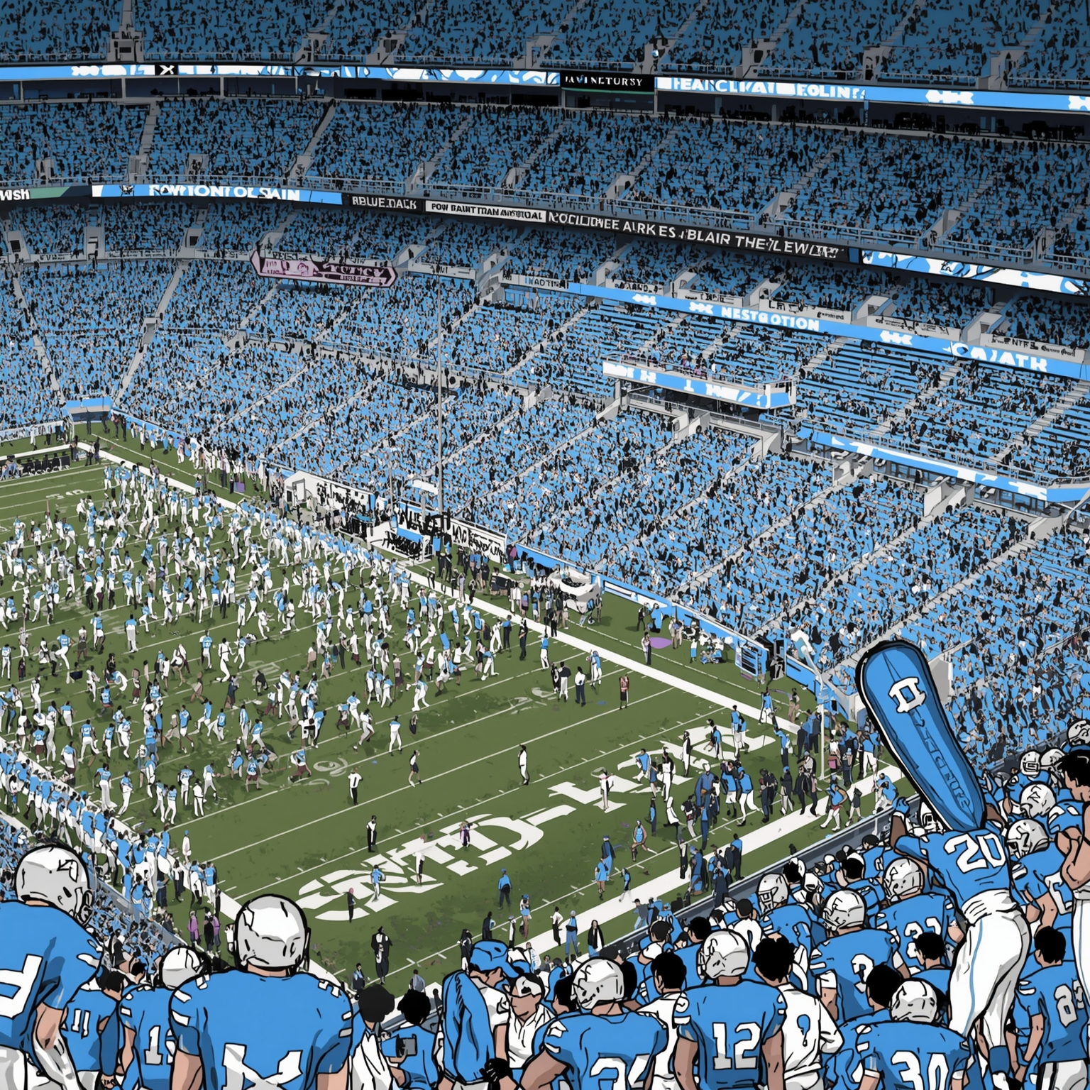 Tar Heels' Troubling Finale: Alarms and Grades - painting of North Carolina Tar Heels football venue