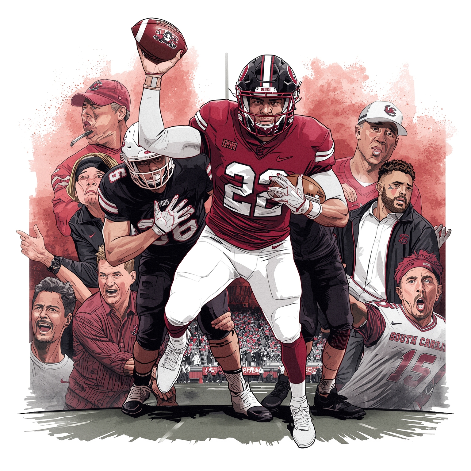 Gamecock Shakeup: Portal Exit & Recruit Flip - painting of South Carolina Gamecocks football venue