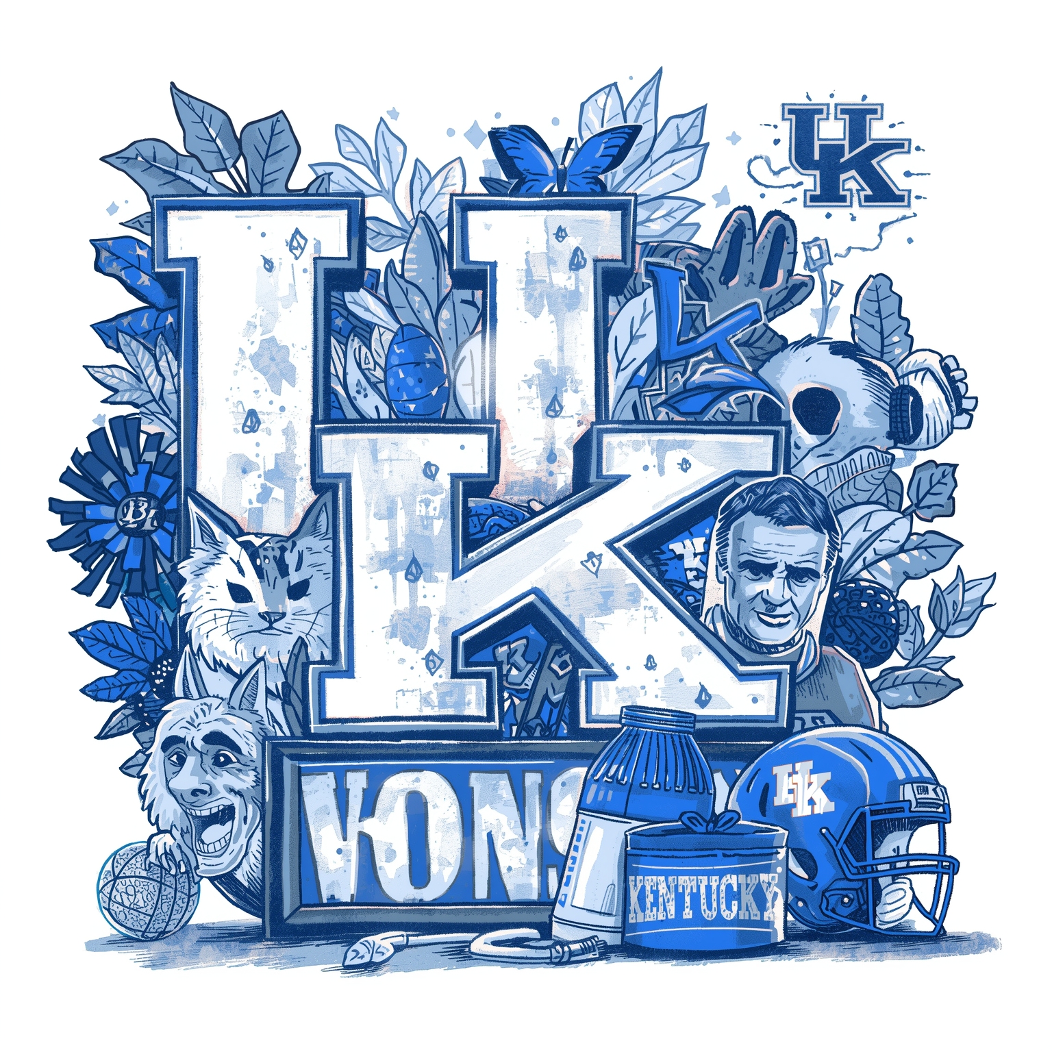 Wildcats’ Coaching and Offense Under the Microscope - painting of Kentucky Wildcats basketball, football venue