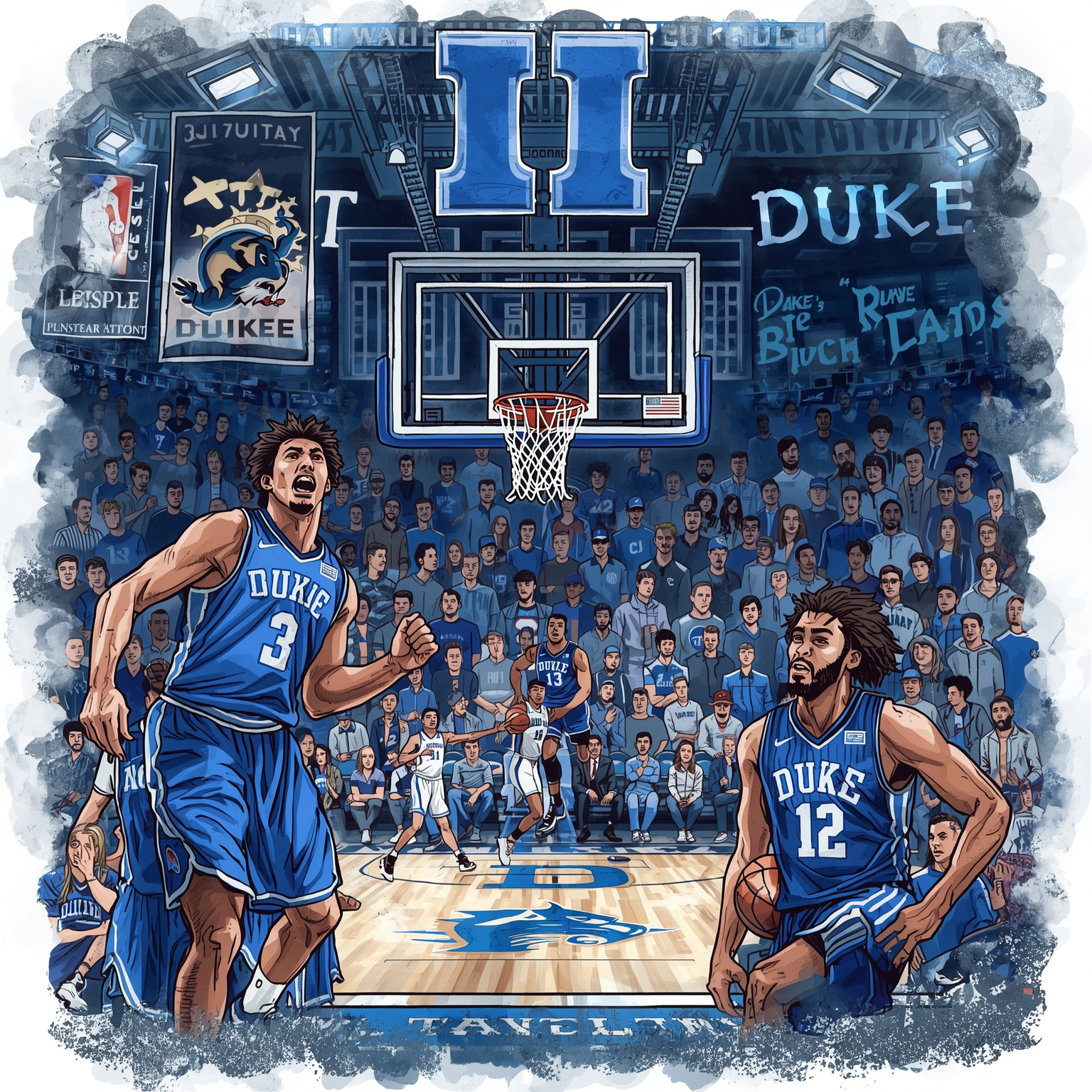 Duke’s Dazzling Dimes vs Slipping NET Ranks - painting of Duke Blue Devils basketball venue