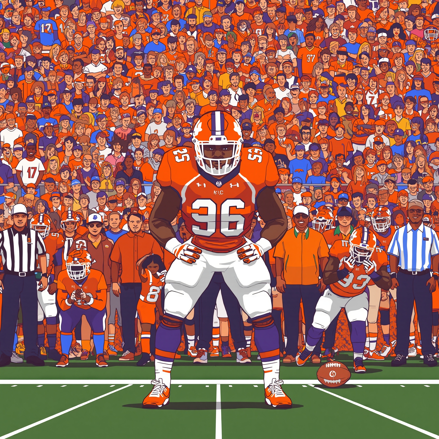 Clemson's Defensive Line Shakeup in the Transfer Portal - painting of Clemson Tigers football venue