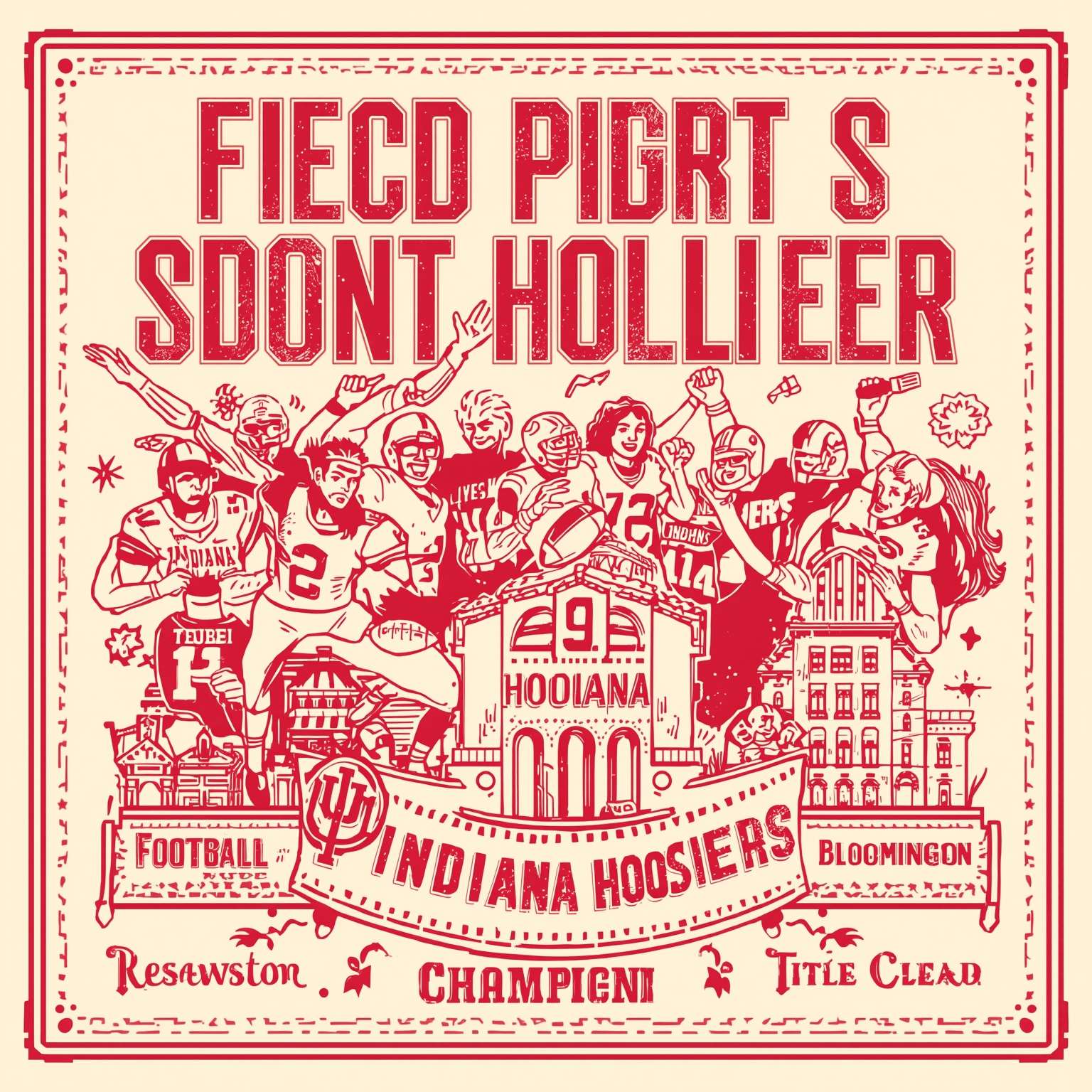 Hoosiers' Blueprint: Transfers, Tactics & Title Hopes - painting of Indiana Hoosiers football venue