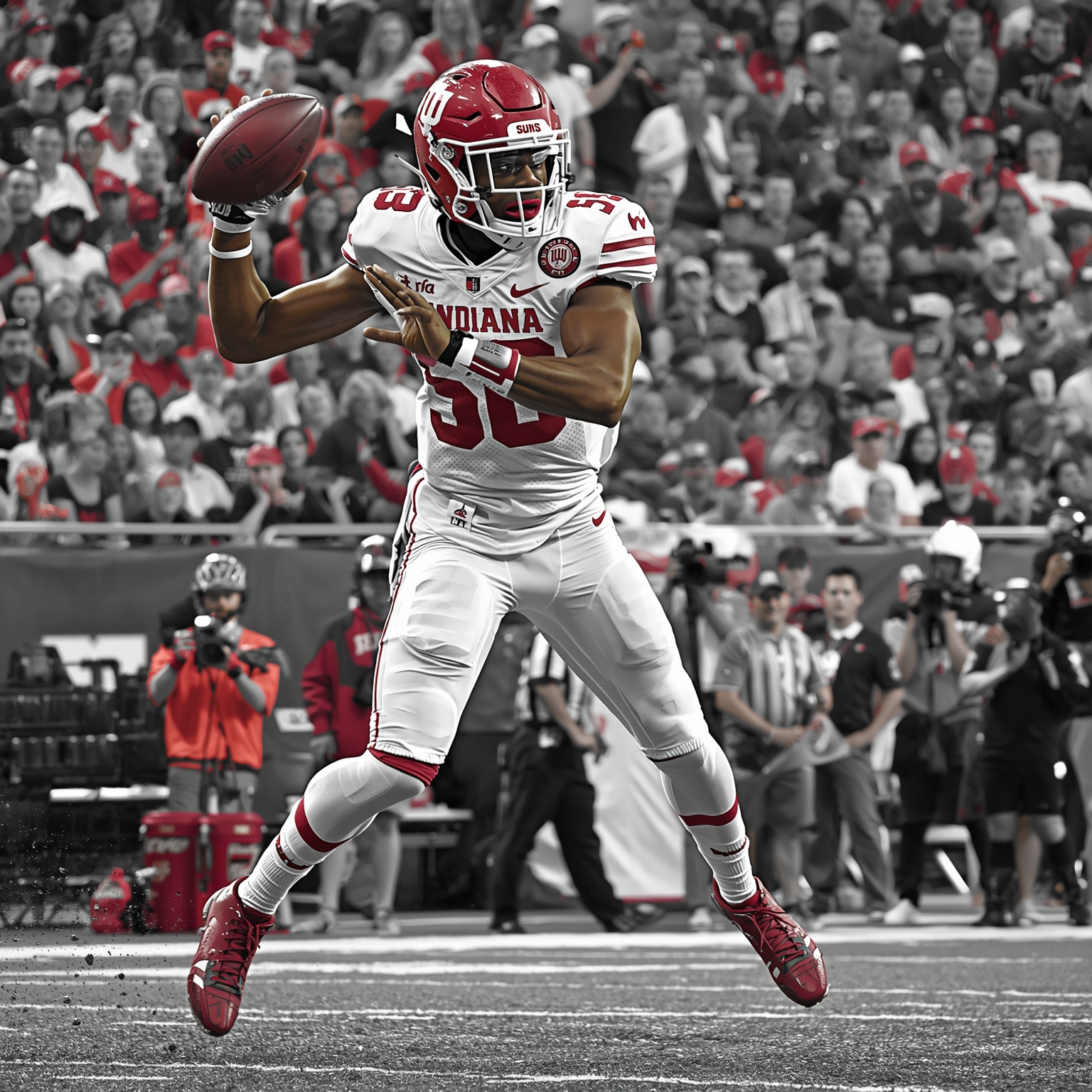 Hoosiers’ Elite Recruits and Peach Bowl Replay - painting of Indiana Hoosiers basketball,football venue