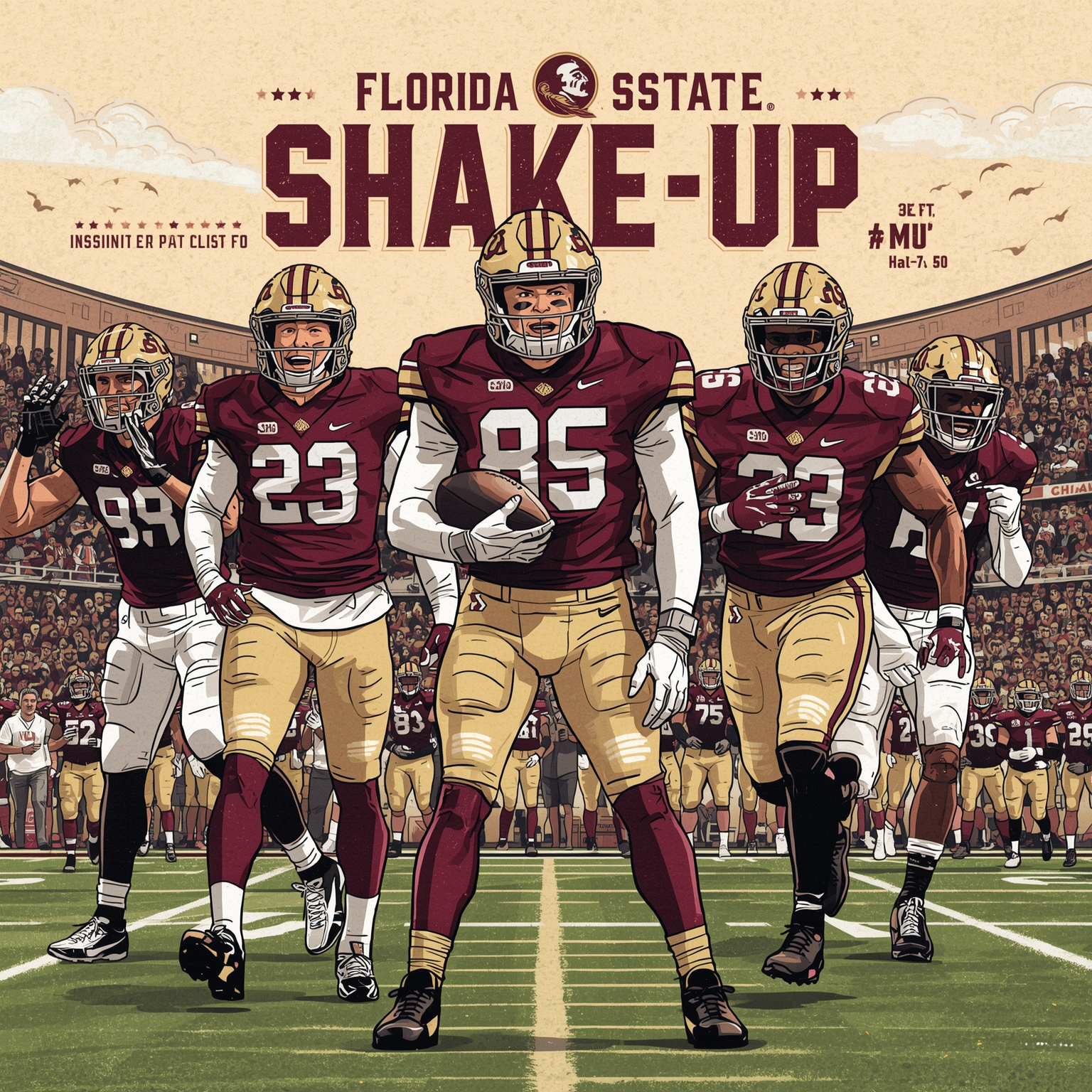 FSU Football Shake-up: Transfers and Coaching Moves - painting of Florida State Seminoles football venue