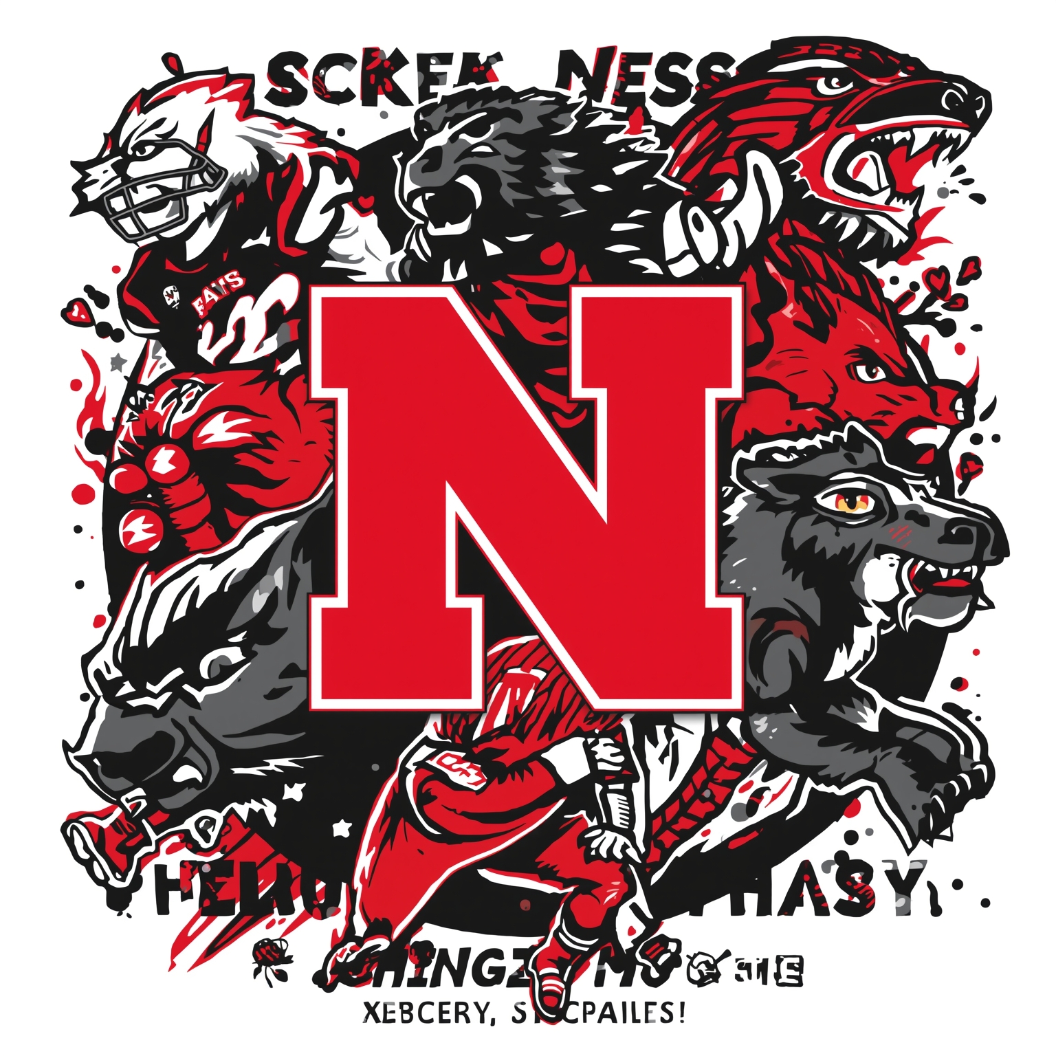 Nebraska Sports Shake-Up: Fans, Defense, Transfers - painting of Nebraska Cornhuskers football, basketball venue