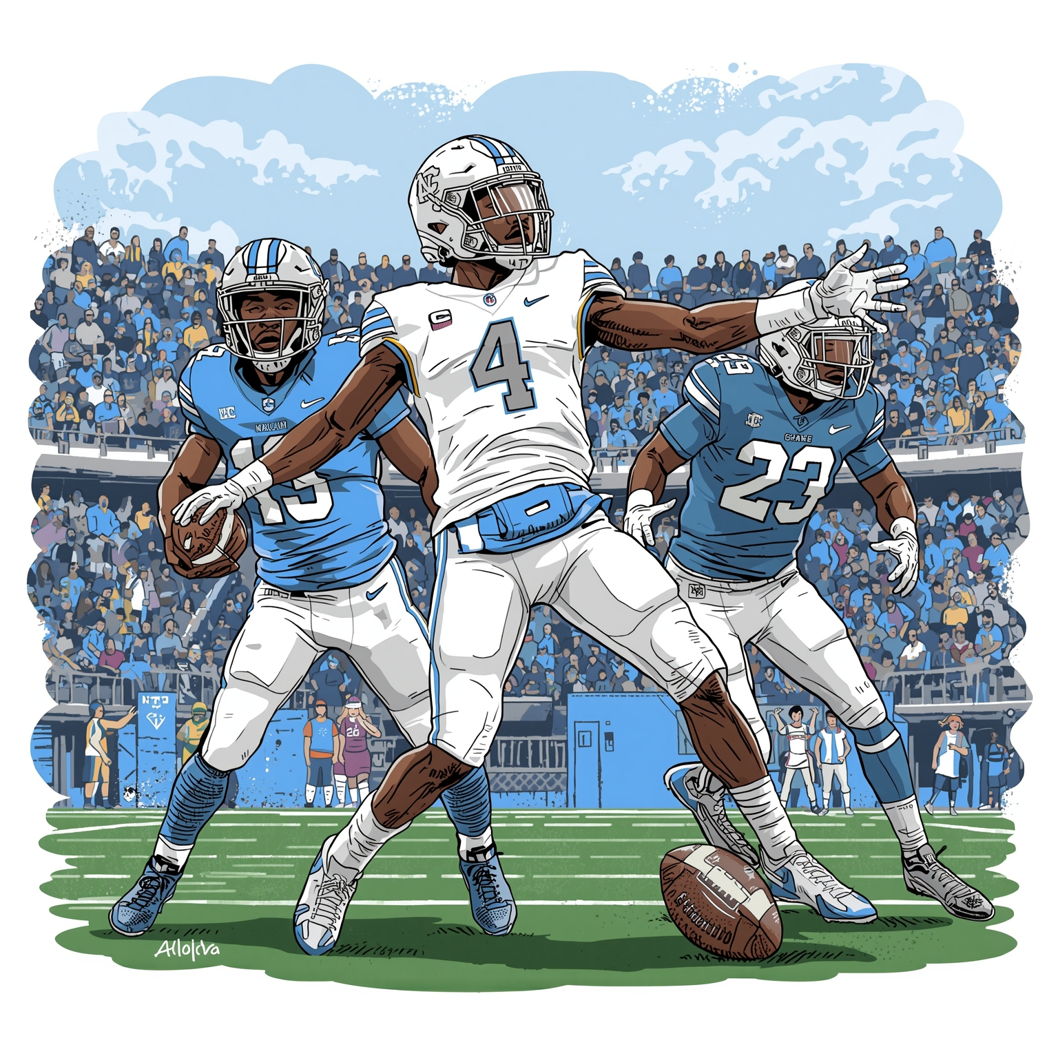 Tar Heels Overhaul: New Linebacker and QB Shakeup - painting of North Carolina Tar Heels football venue