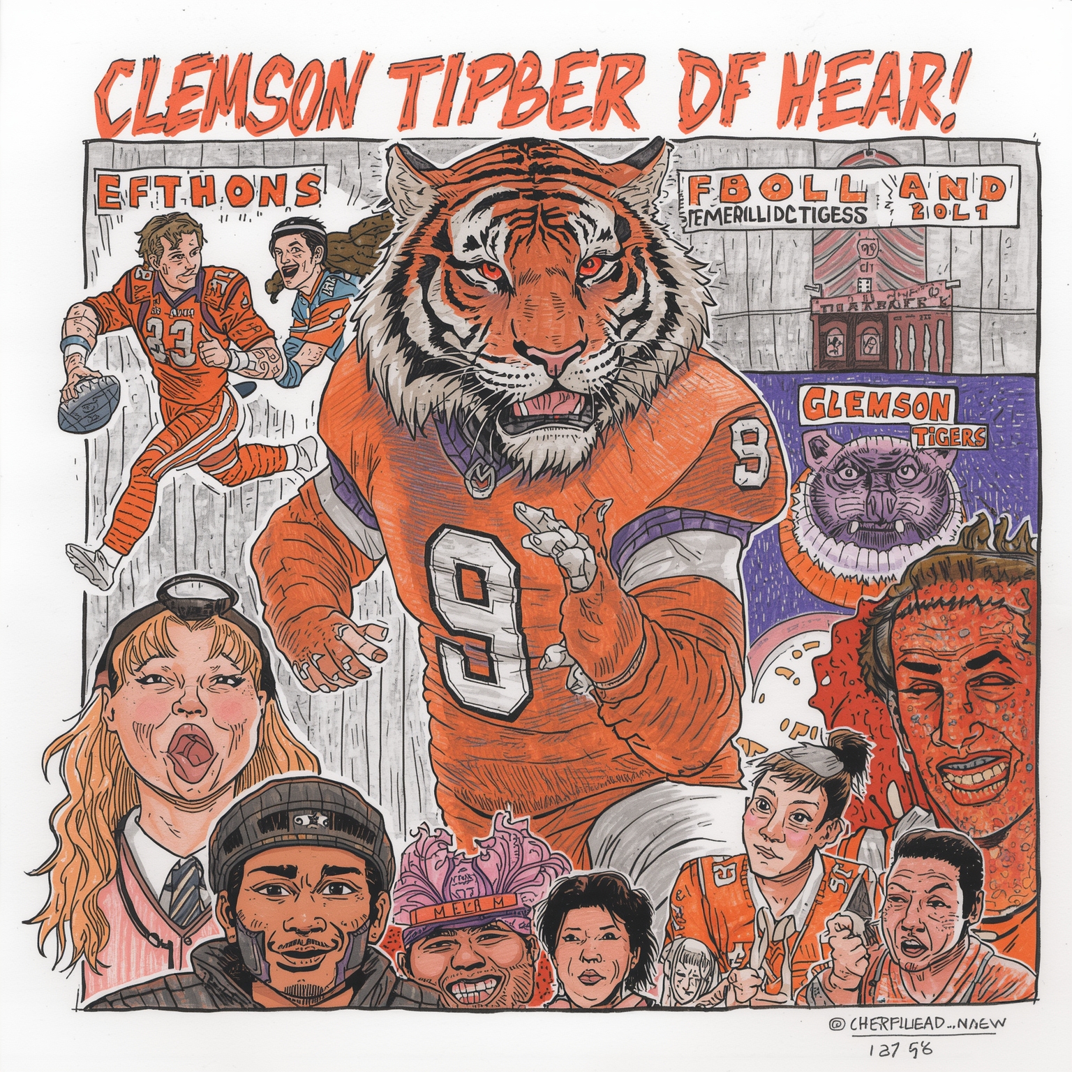 Clemson Tigers Overhaul Staff and Target Transfers - painting of Clemson Tigers football venue