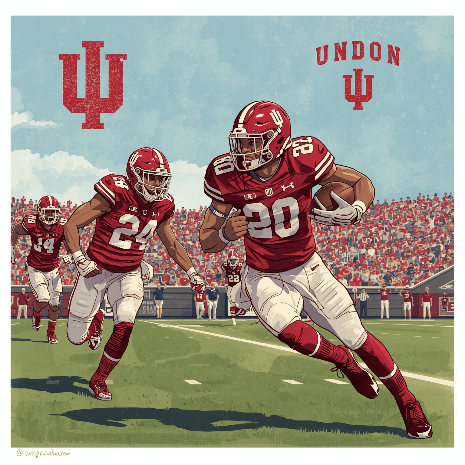 Hoosiers Shatter Teams’ Will With Relentless Power Run - painting of Indiana Hoosiers football venue