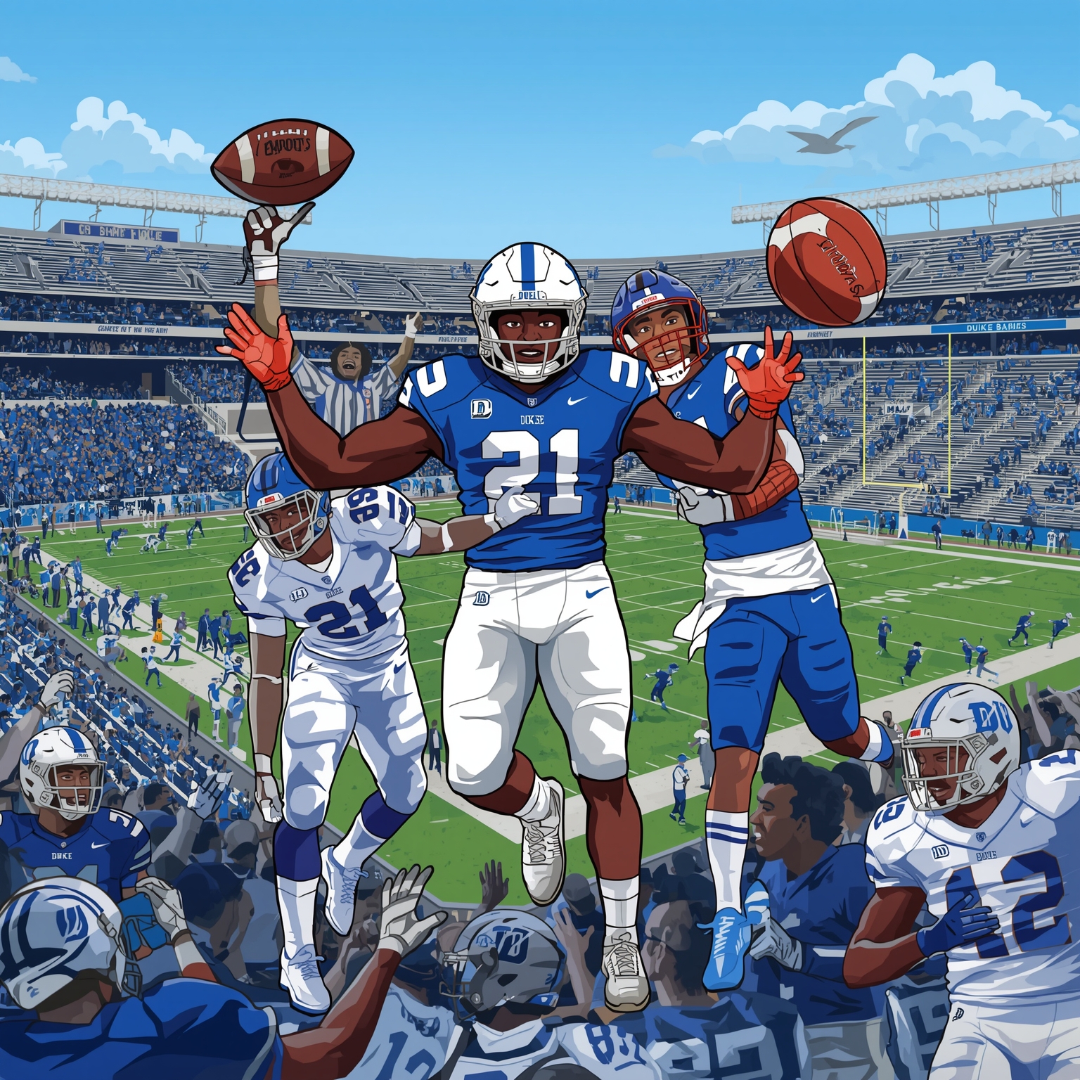 Duke’s Roster Shuffle: From Portal Lineman to 5-Star Guard - painting of Duke Blue Devils football,basketball venue